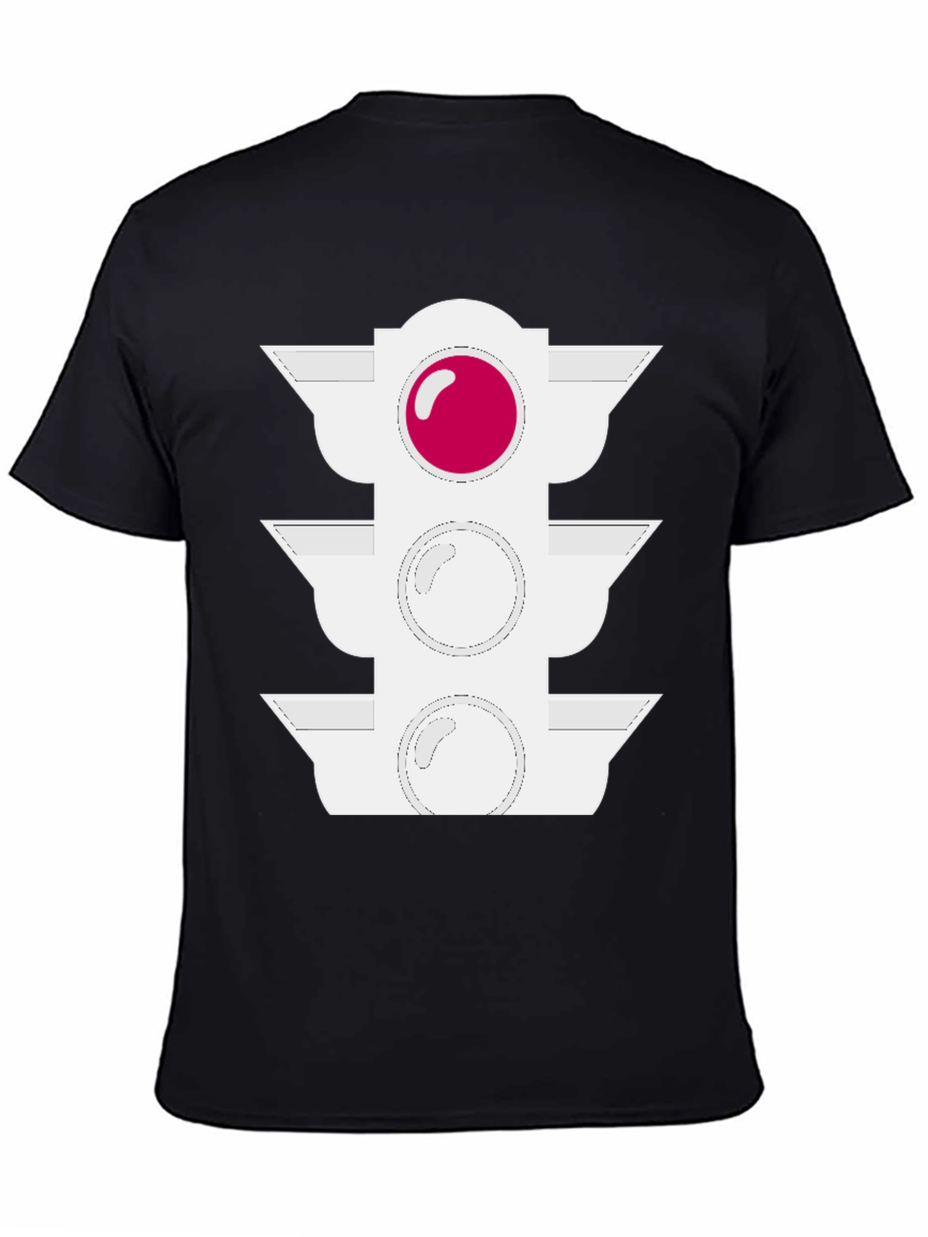 Traffic Light Graphic Tee - Black Cotton Blend