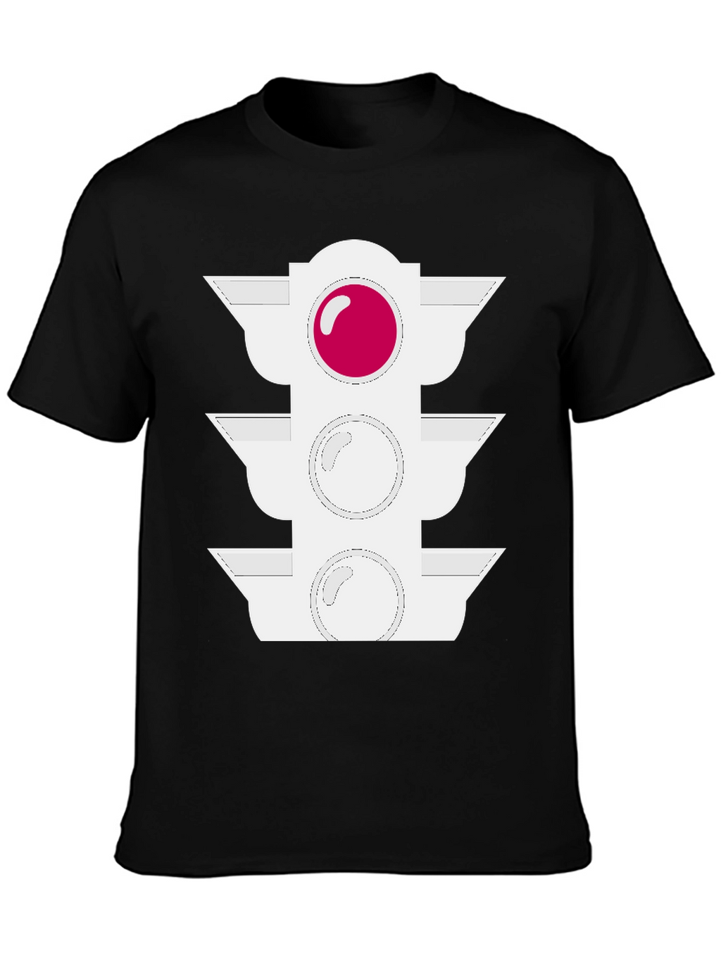 Traffic Light Graphic Tee - Black Cotton Blend