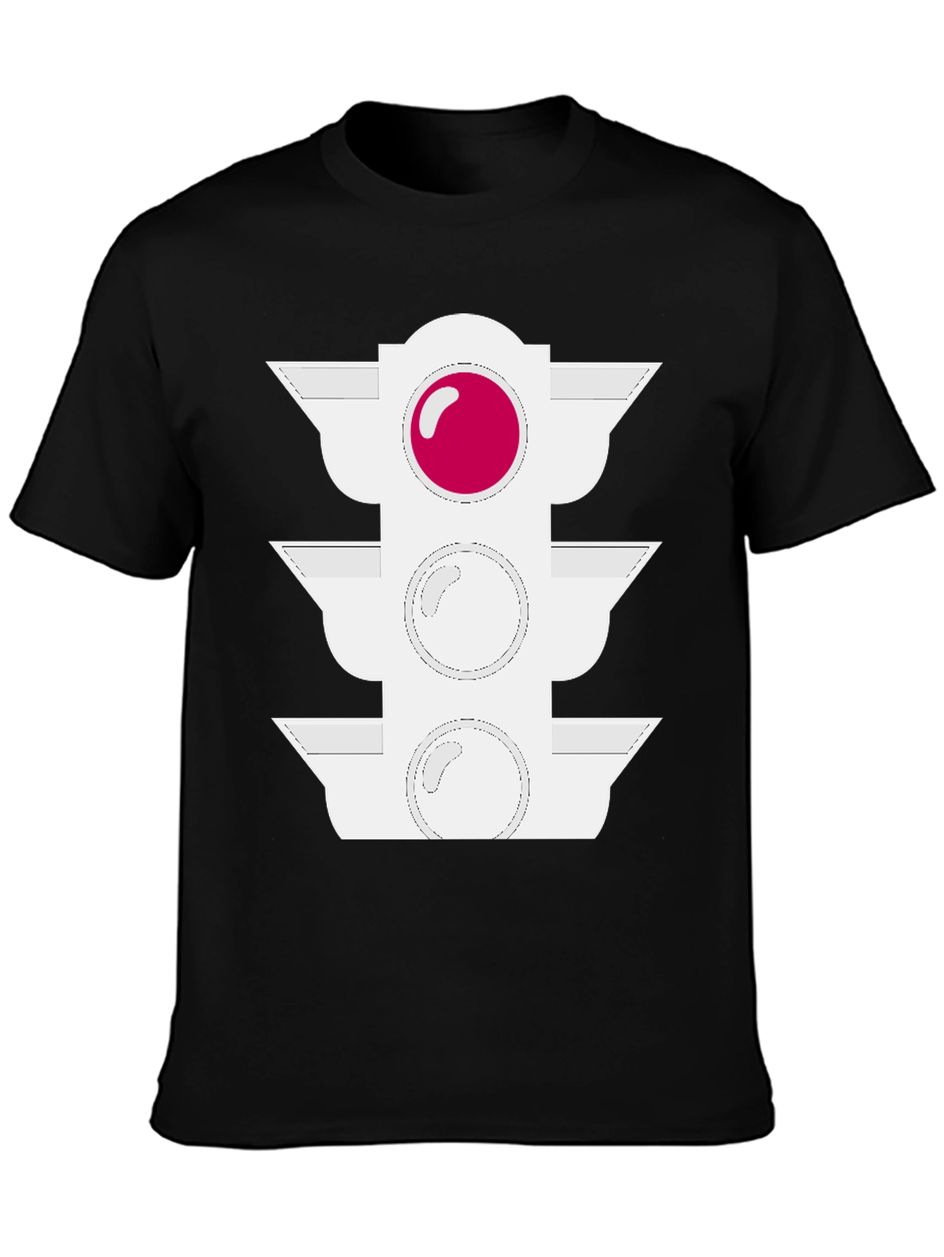 Traffic Light Graphic Tee - Black Cotton Blend