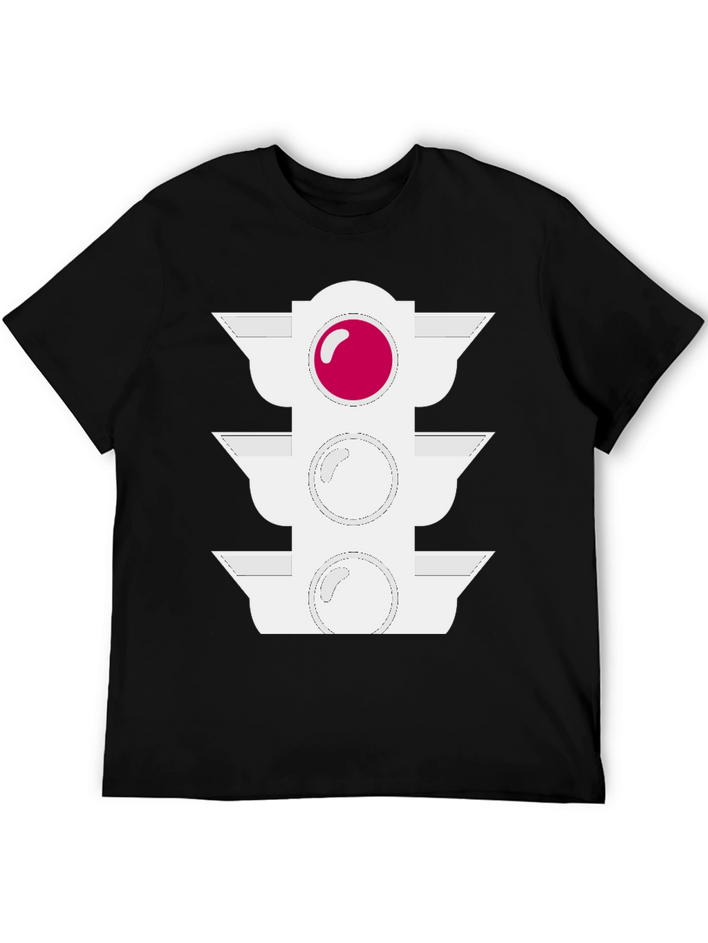 Traffic Light Graphic Tee - Black Cotton Blend