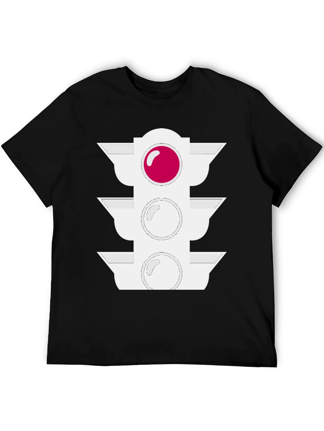 Traffic Light Graphic Tee - Black Cotton Blend