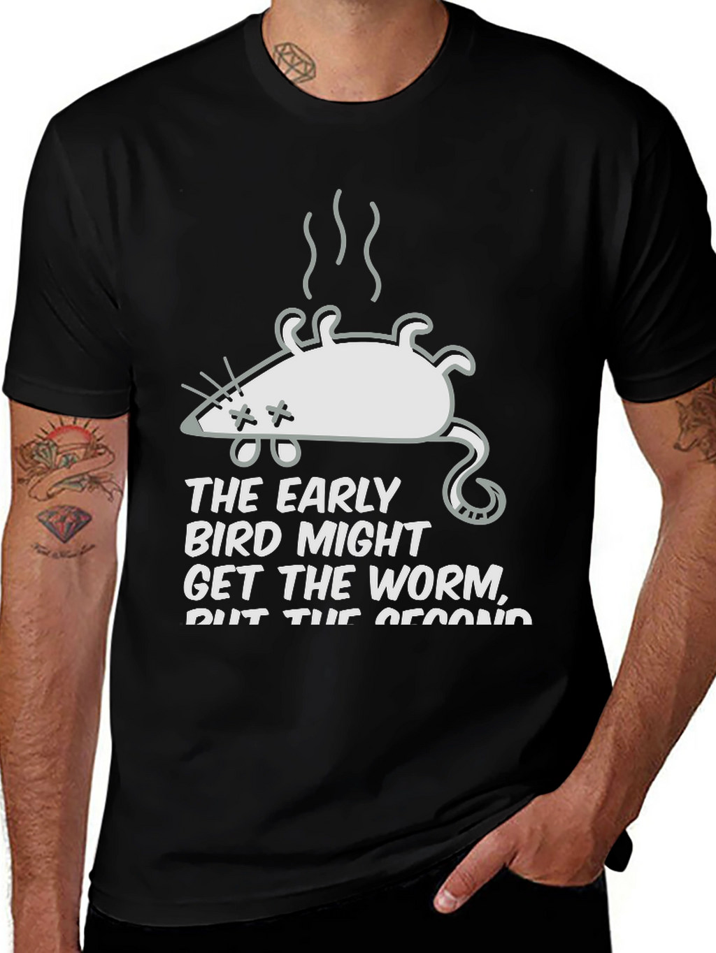 Early Bird Second Mouse Graphic T-Shirt