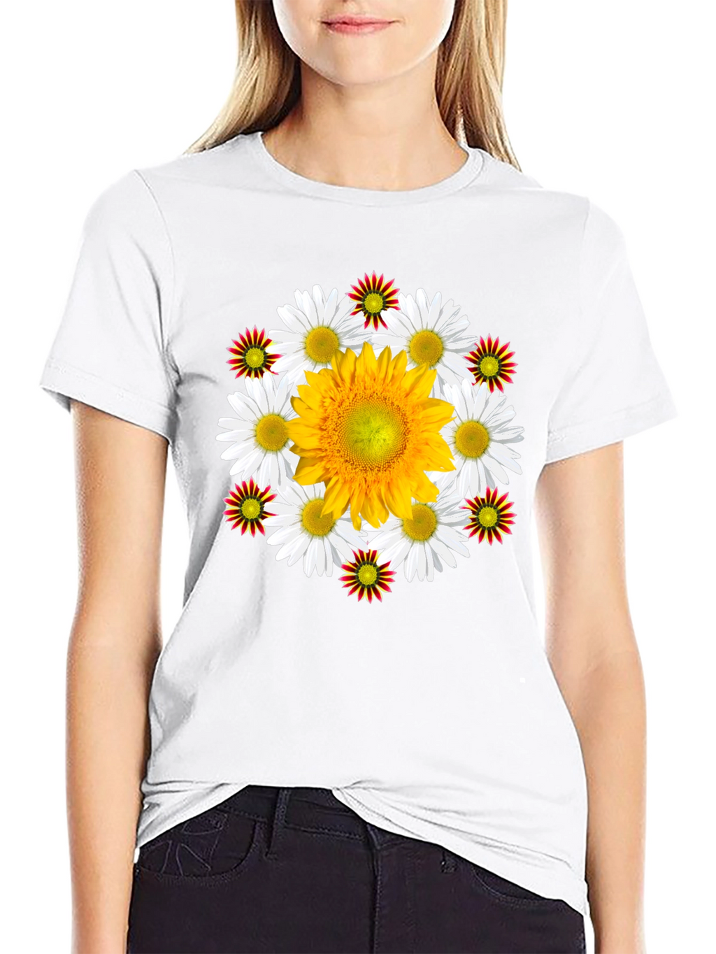 Floral Medallion Black T-Shirt
