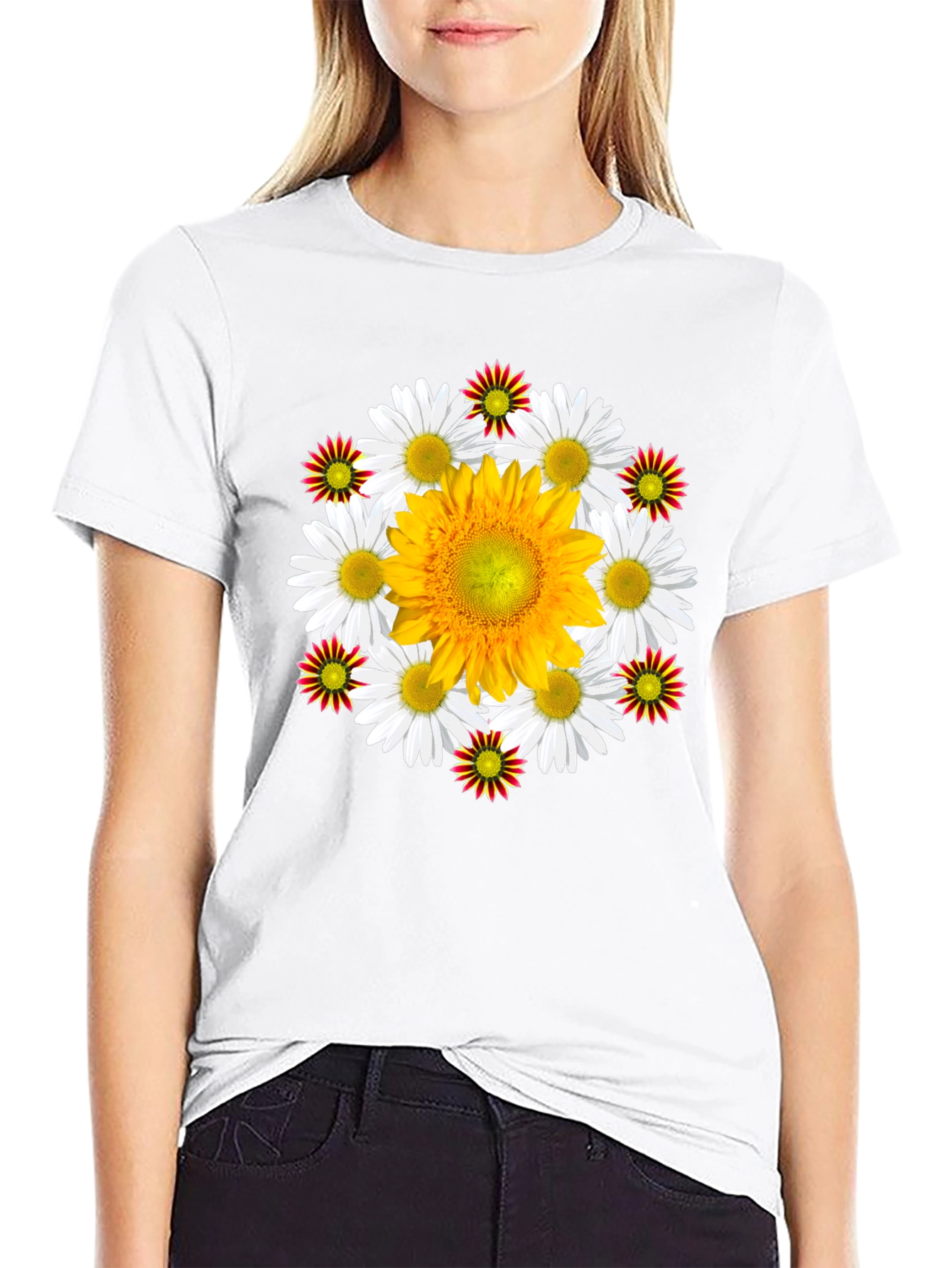 Floral Medallion Black T-Shirt