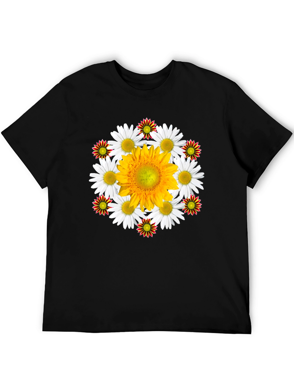 Floral Medallion Black T-Shirt