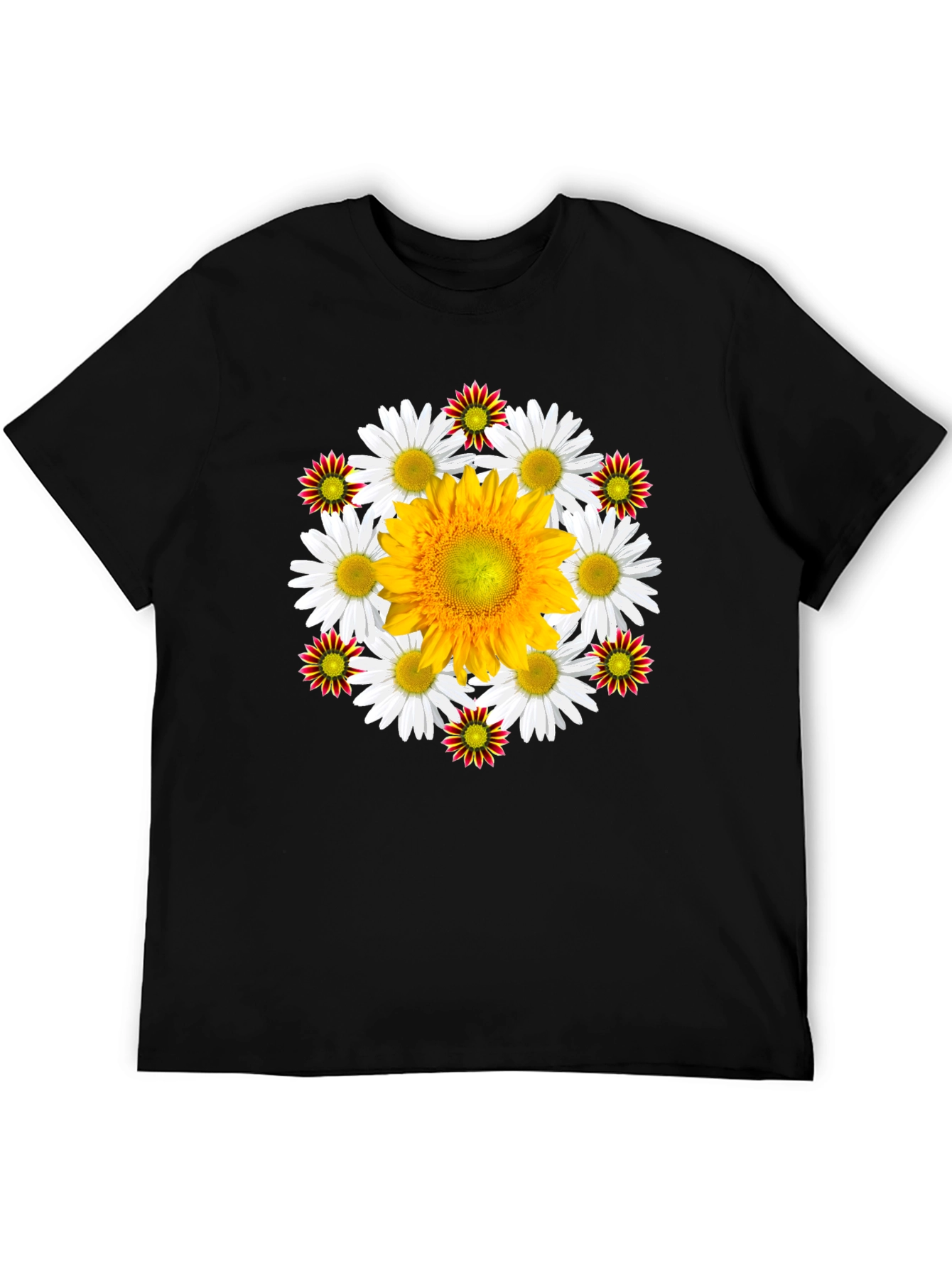 Floral Medallion Black T-Shirt