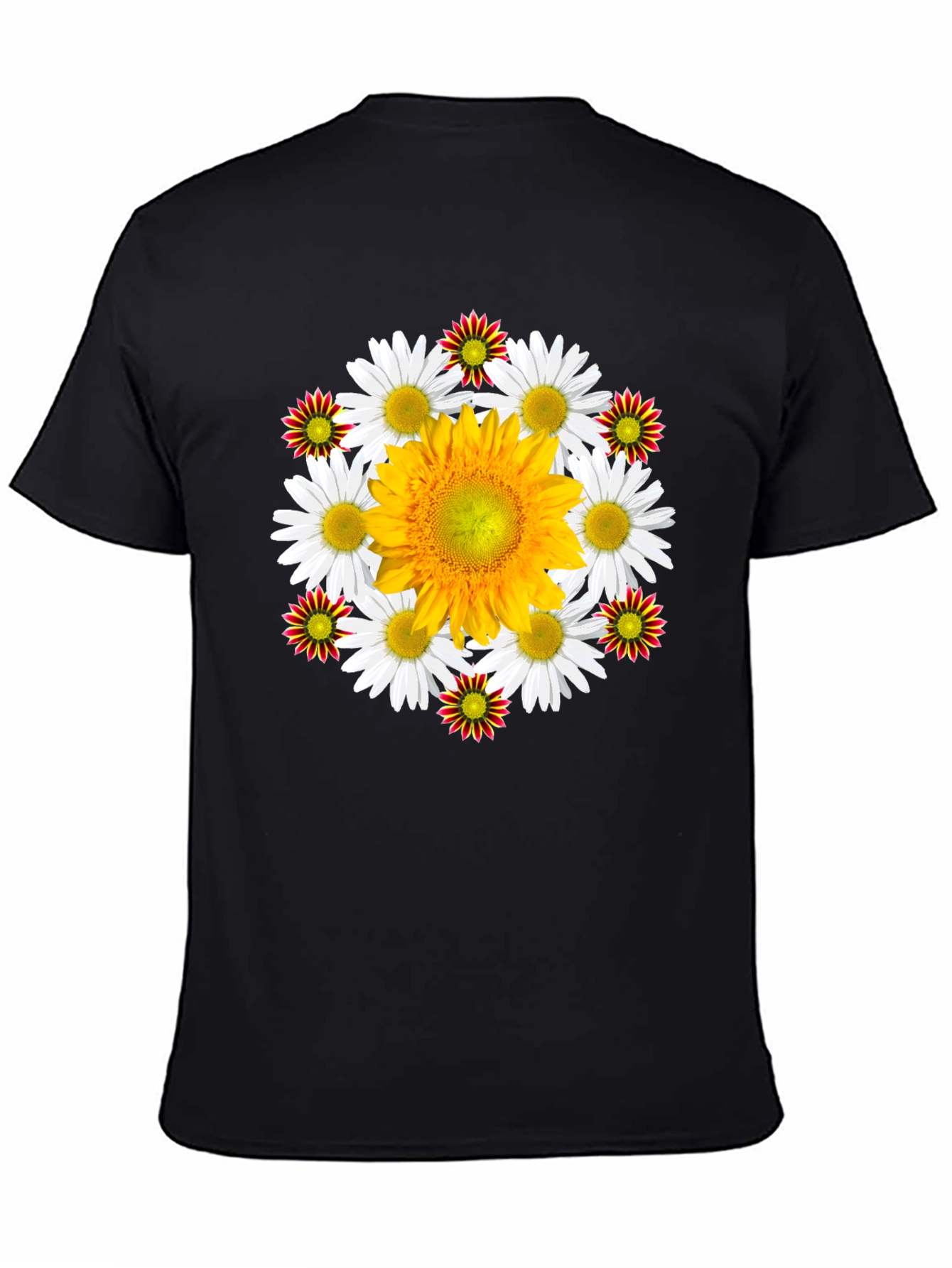 Floral Medallion Black T-Shirt