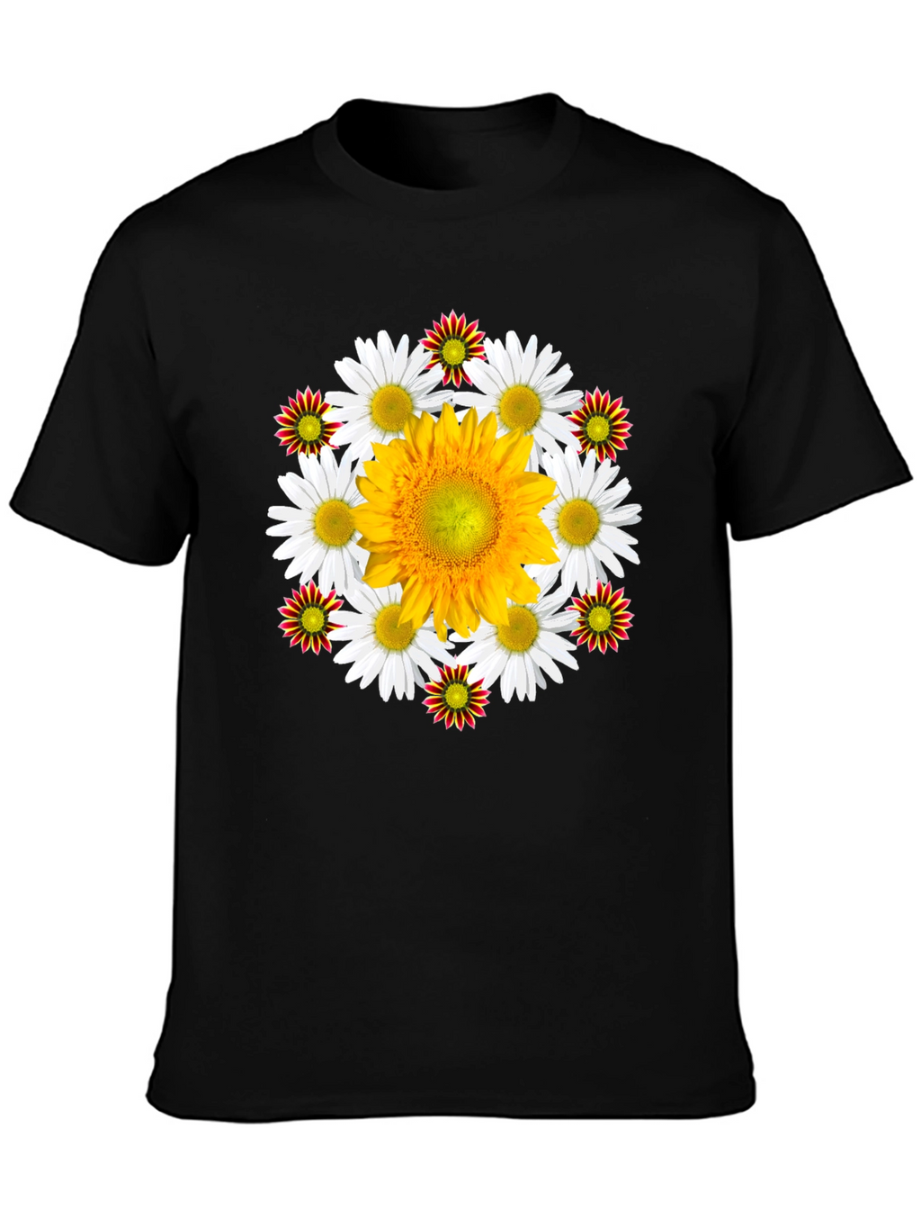 Floral Medallion Black T-Shirt