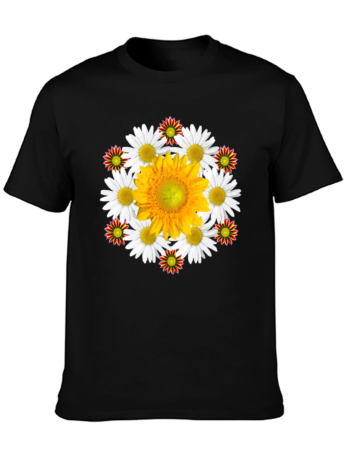 Floral Medallion Black T-Shirt