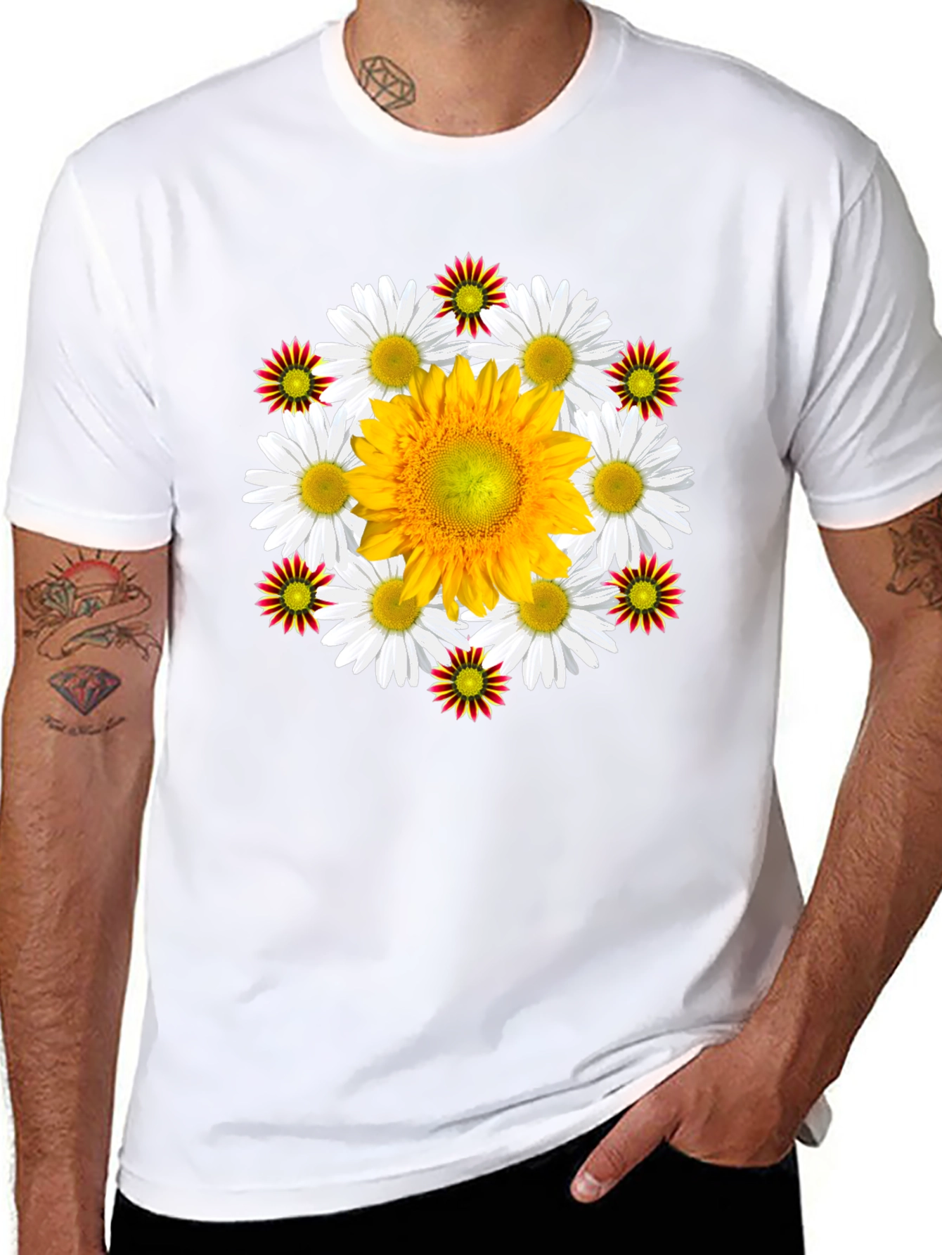 Floral Medallion Black T-Shirt
