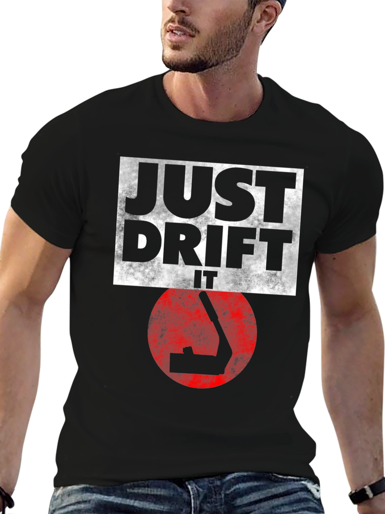 Just Drift It Black Graphic Tee