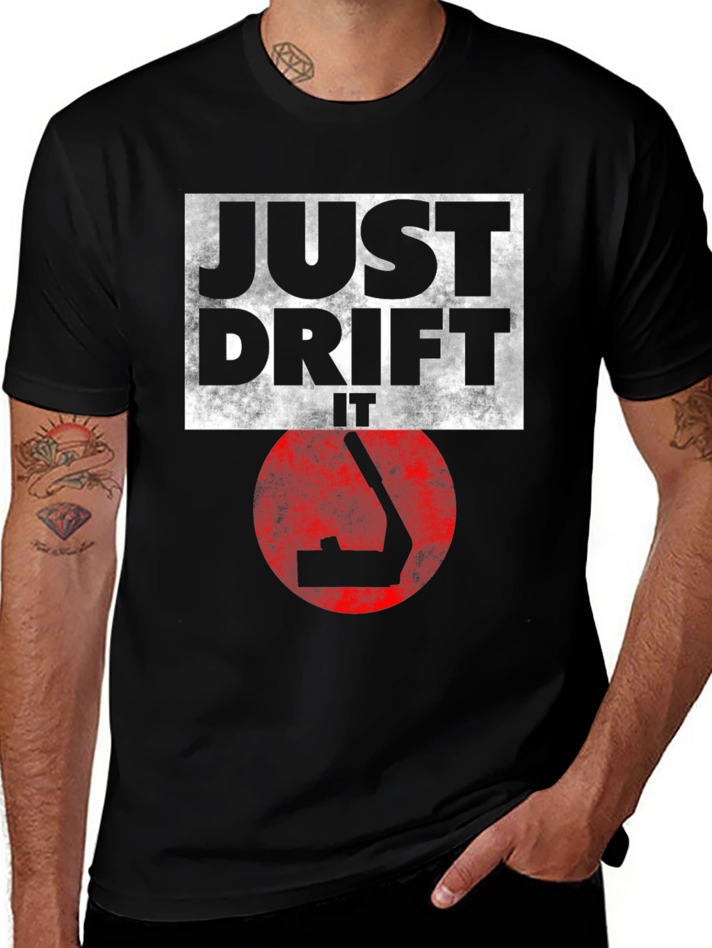 Just Drift It Black Graphic Tee
