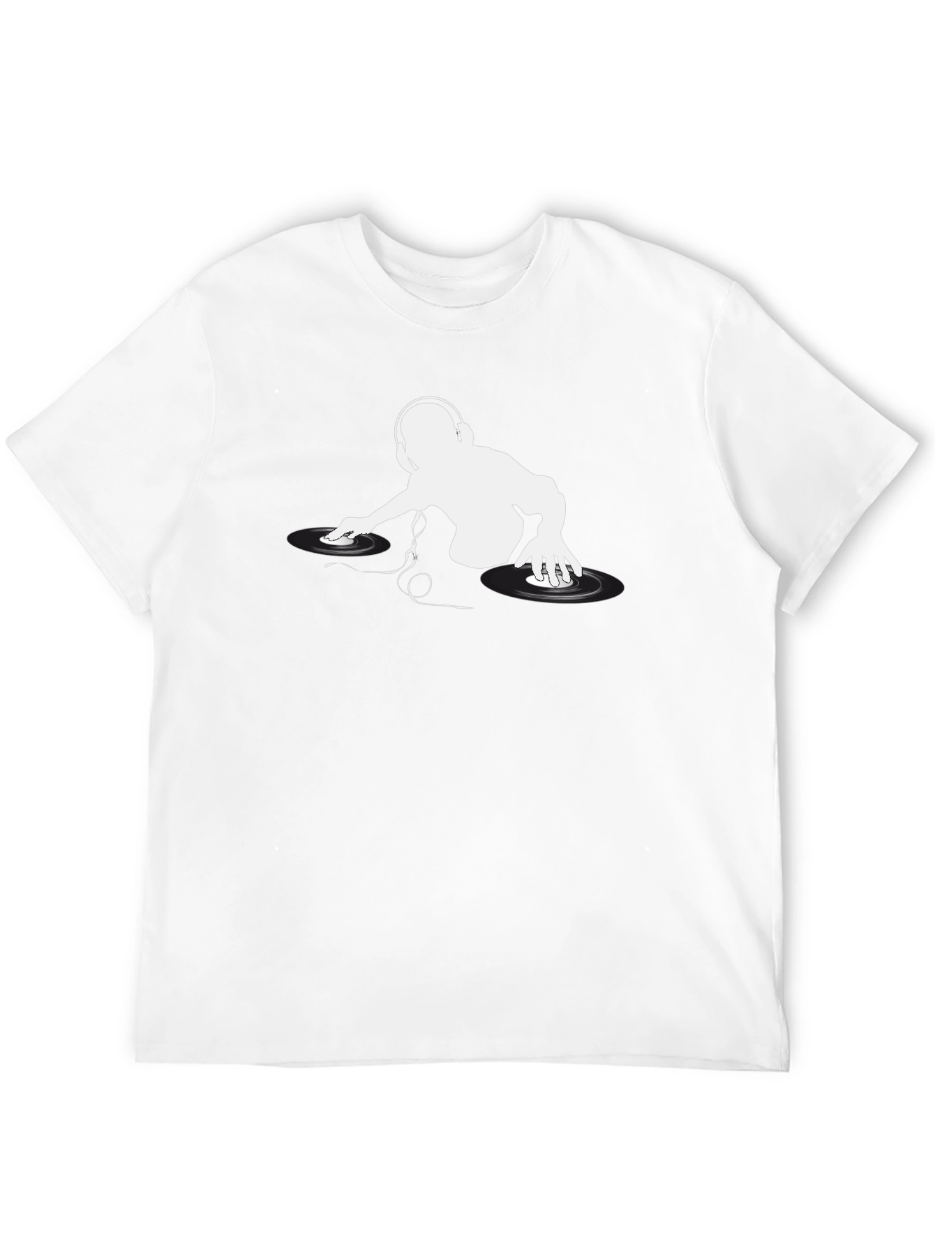 DJ Silhouette Graphic Tee - Black Cotton Comfort