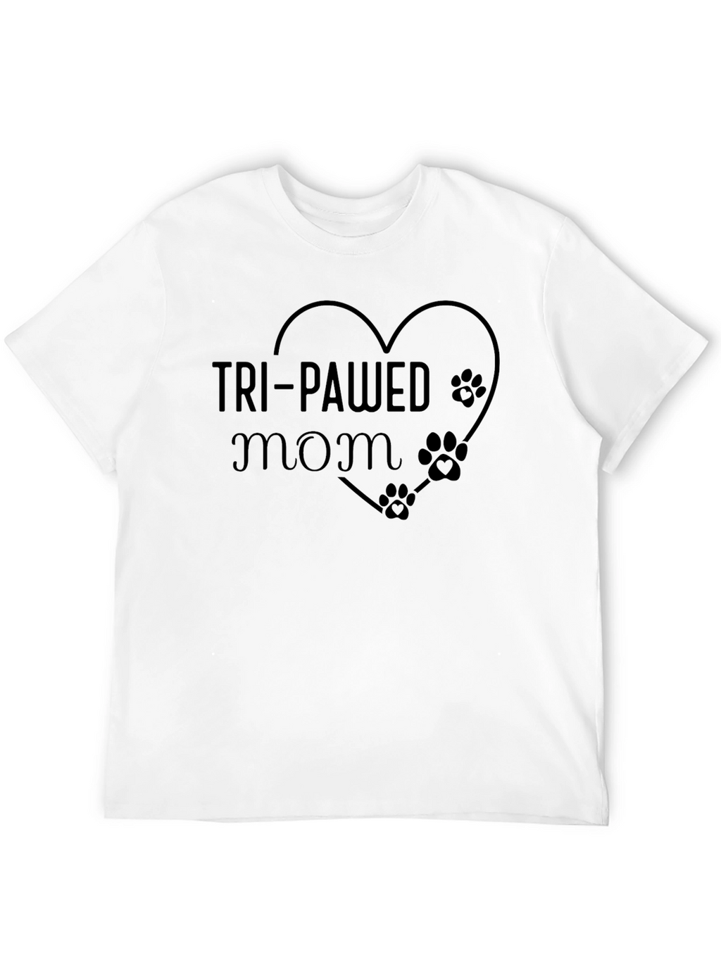 Tri-Pawed Mom Black T-Shirt