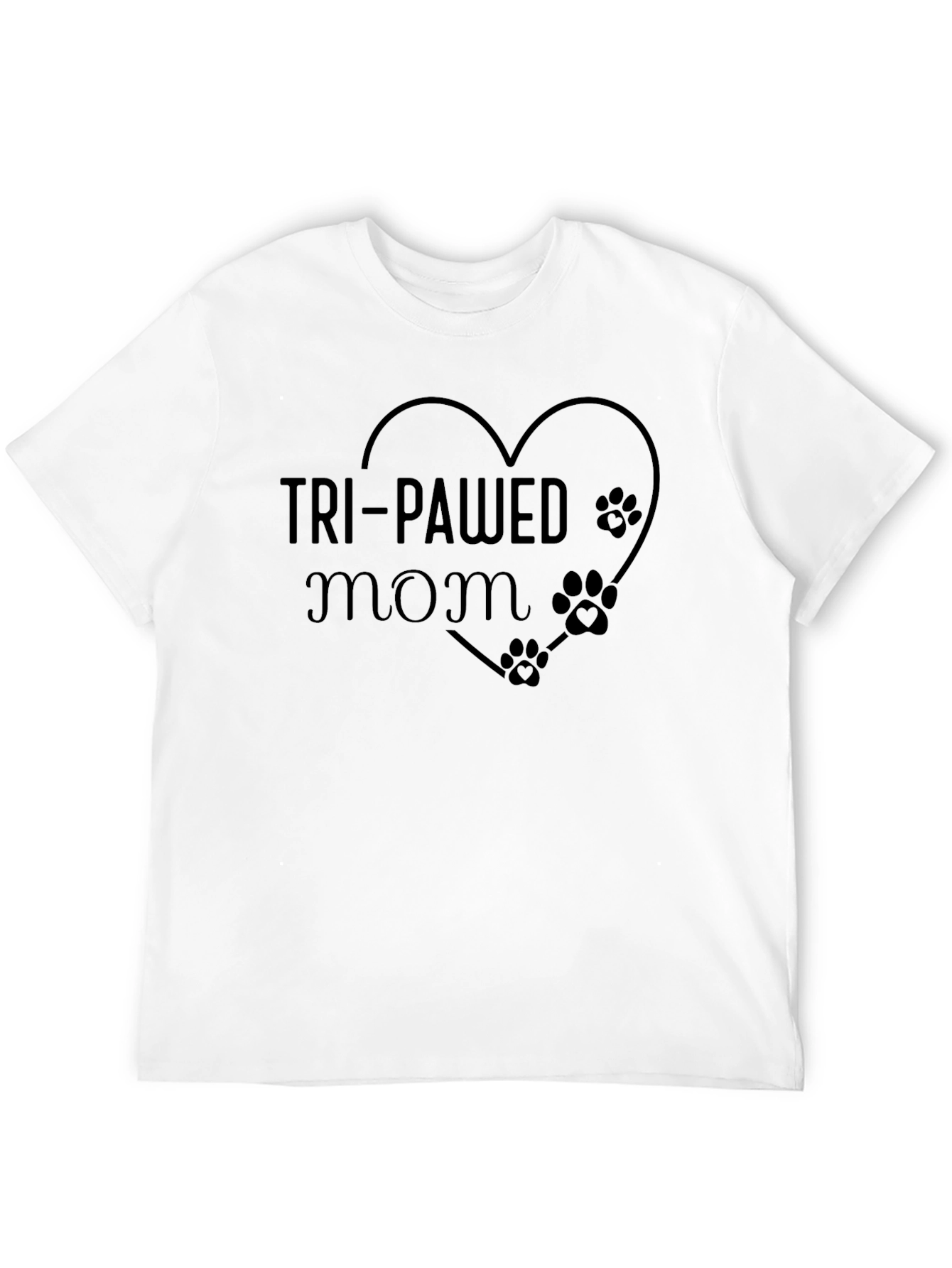 Tri-Pawed Mom Black T-Shirt
