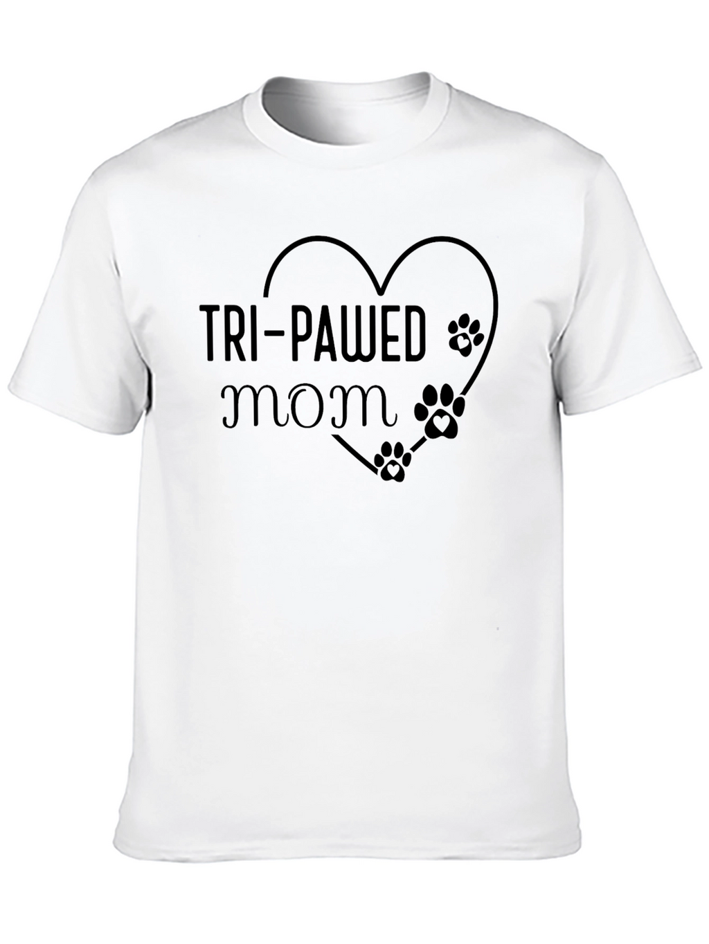 Tri-Pawed Mom Black T-Shirt