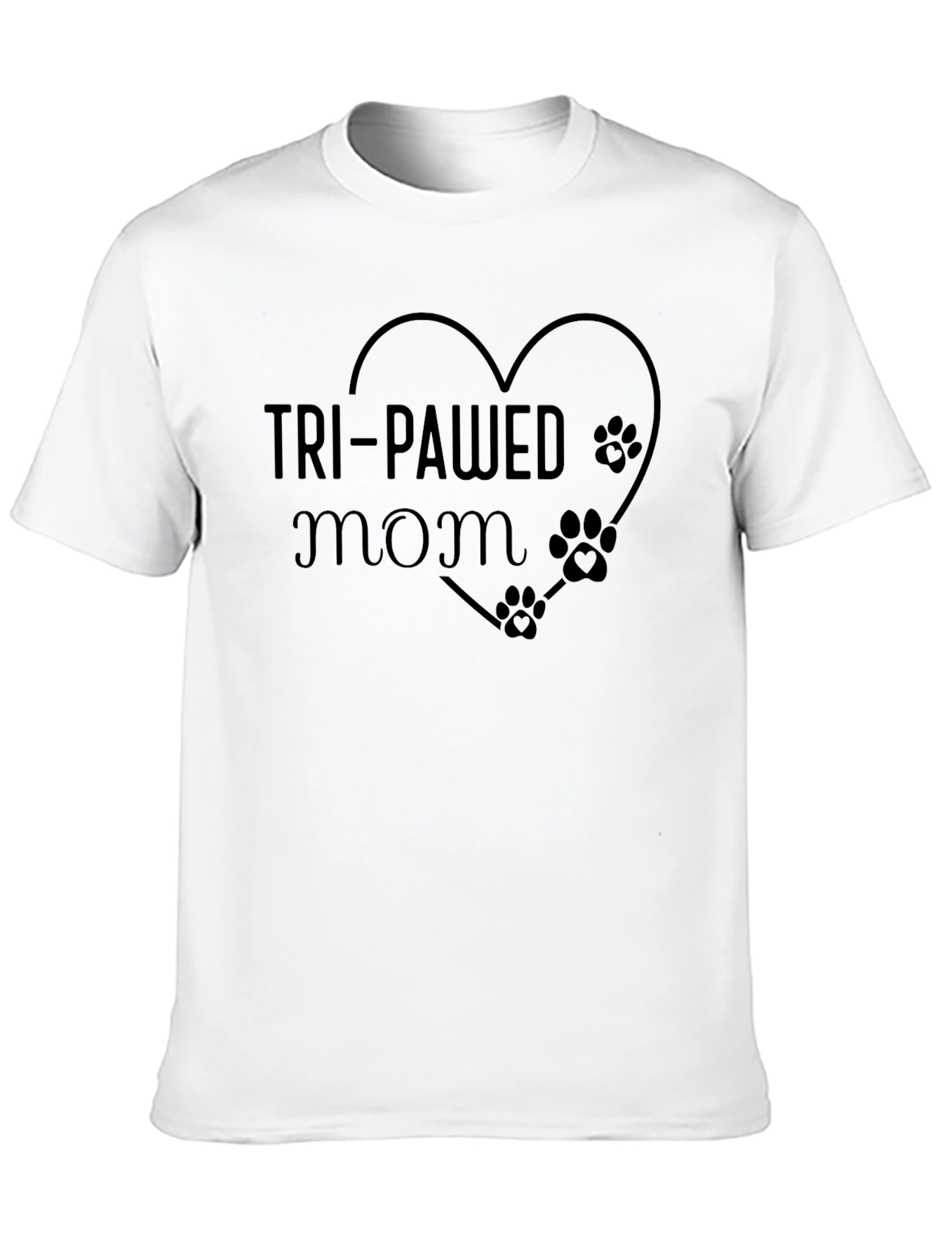 Tri-Pawed Mom Black T-Shirt