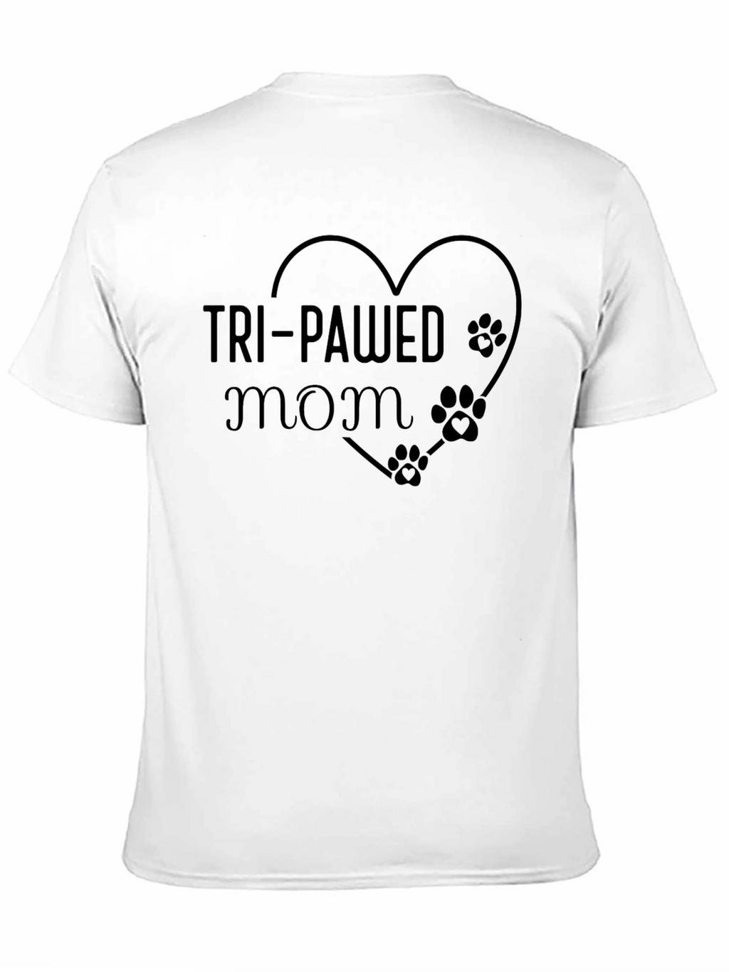 Tri-Pawed Mom Black T-Shirt