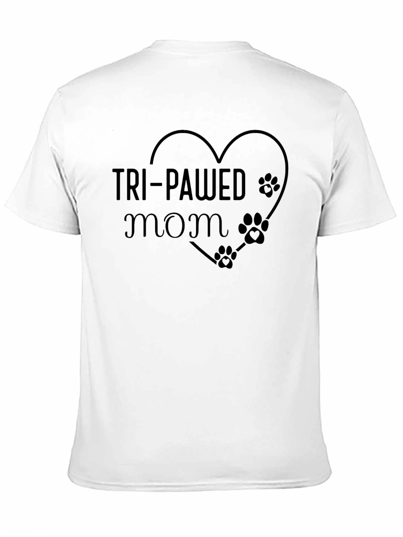 Tri-Pawed Mom Black T-Shirt