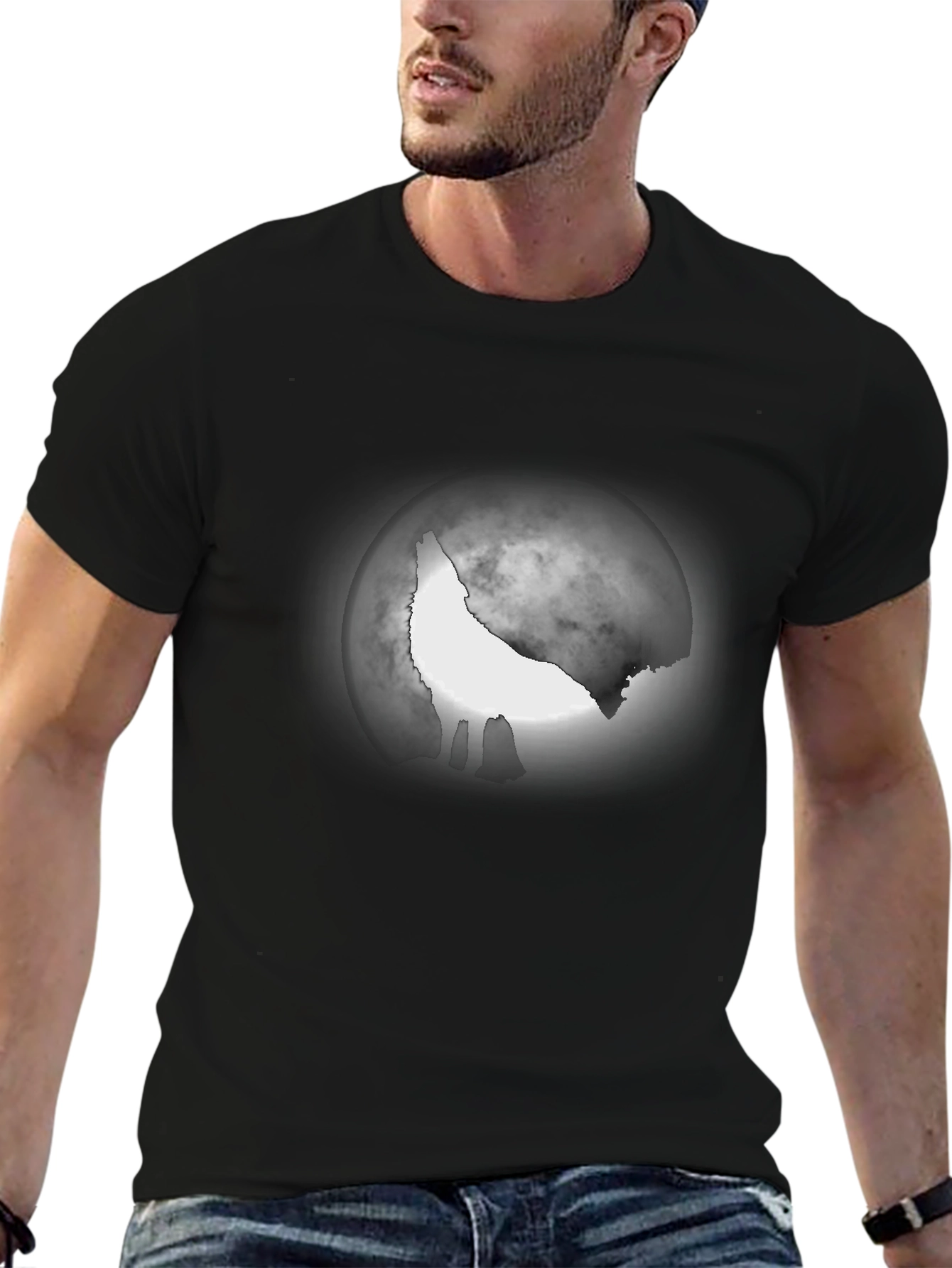 Wolf Moon Graphic Tee - Mens Black T-Shirt