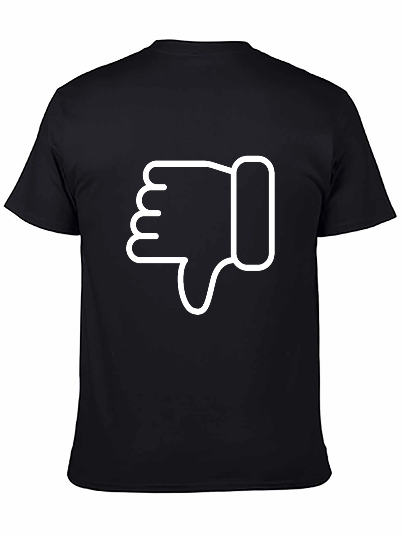 Thumbs Down Graphic Tee - Casual Black T-Shirt