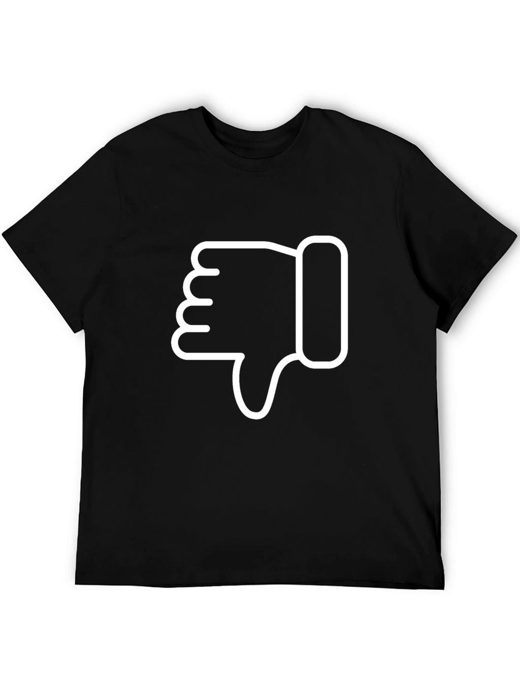 Thumbs Down Graphic Tee - Casual Black T-Shirt