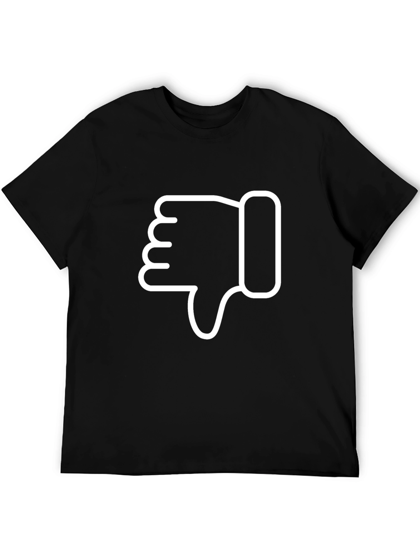 Thumbs Down Graphic Tee - Casual Black T-Shirt