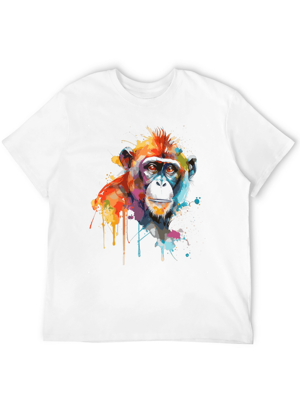 Abstract Monkey Graphic Print Black T-Shirt