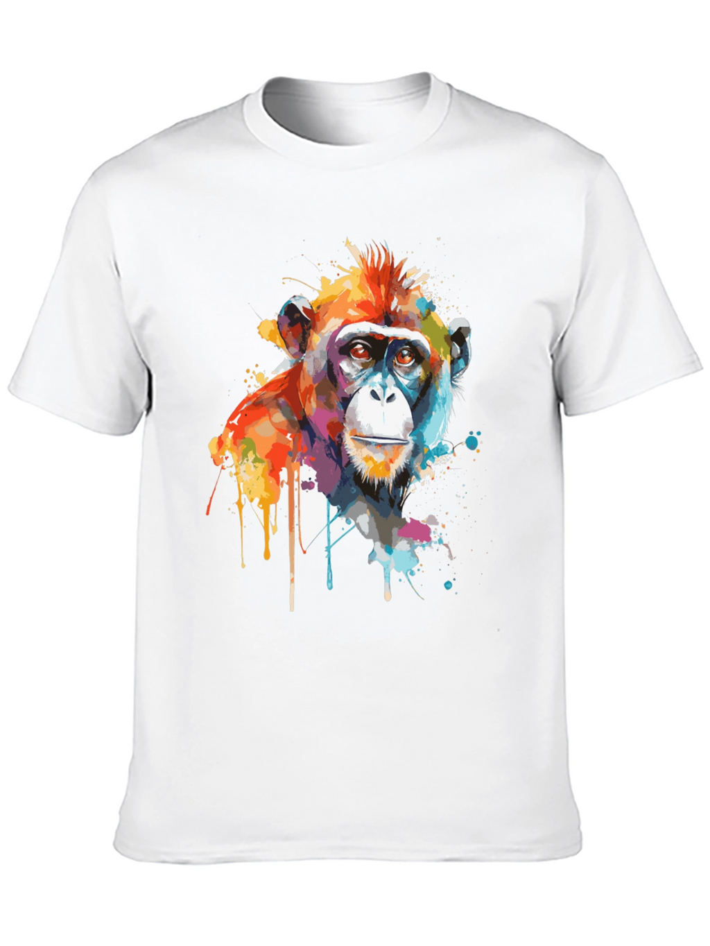 Abstract Monkey Graphic Print Black T-Shirt