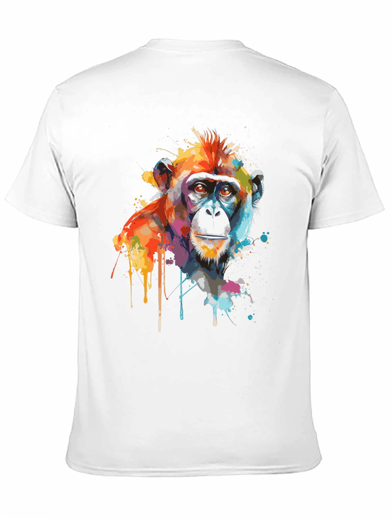 Abstract Monkey Graphic Print Black T-Shirt