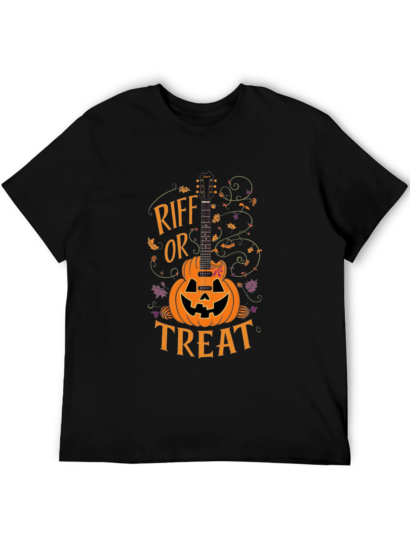 Riff or Treat Halloween Guitar Pumpkin T-Shirt