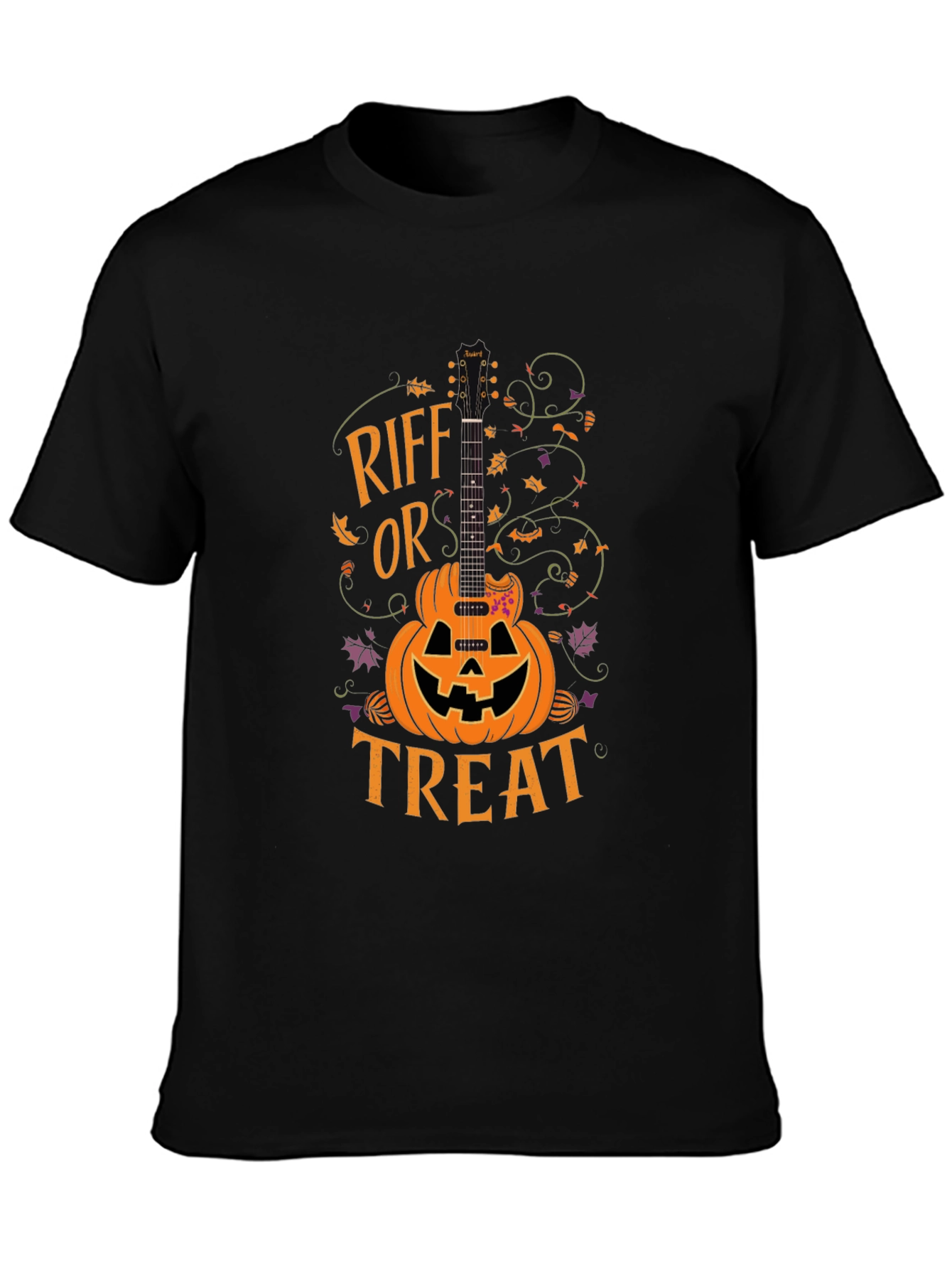 Riff or Treat Halloween Guitar Pumpkin T-Shirt
