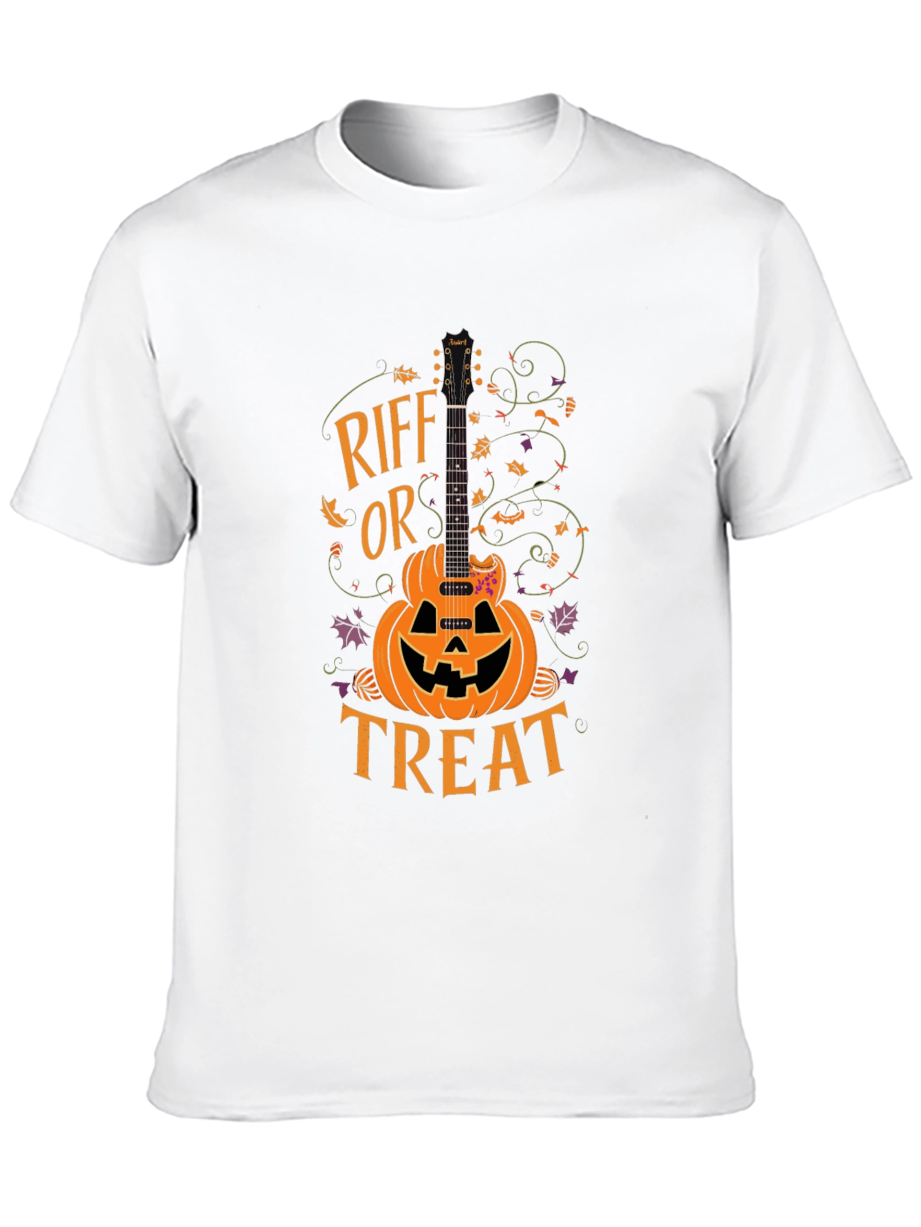 Riff or Treat Halloween Guitar Pumpkin T-Shirt