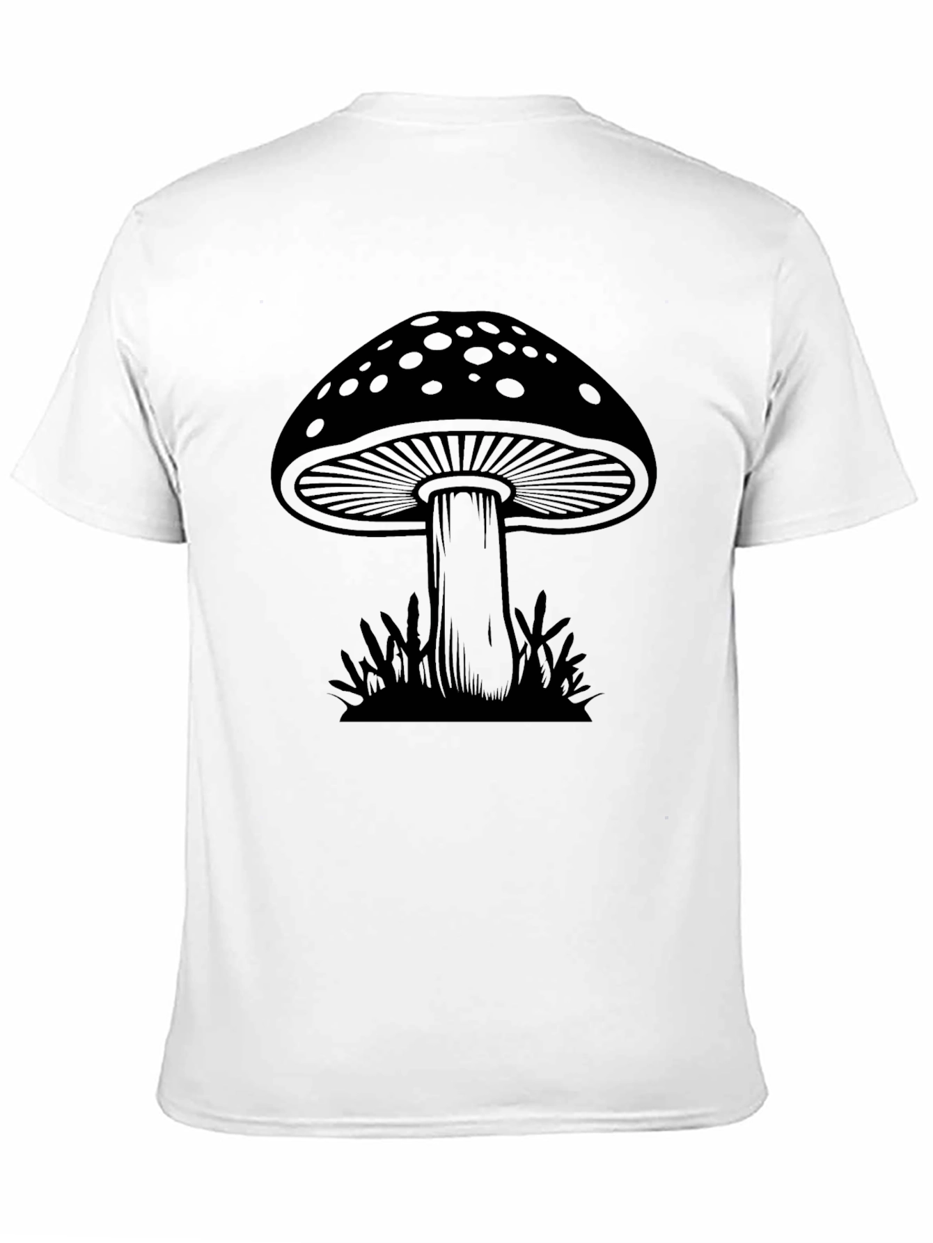 Mushroom Graphic Tee - Black Cotton T-Shirt