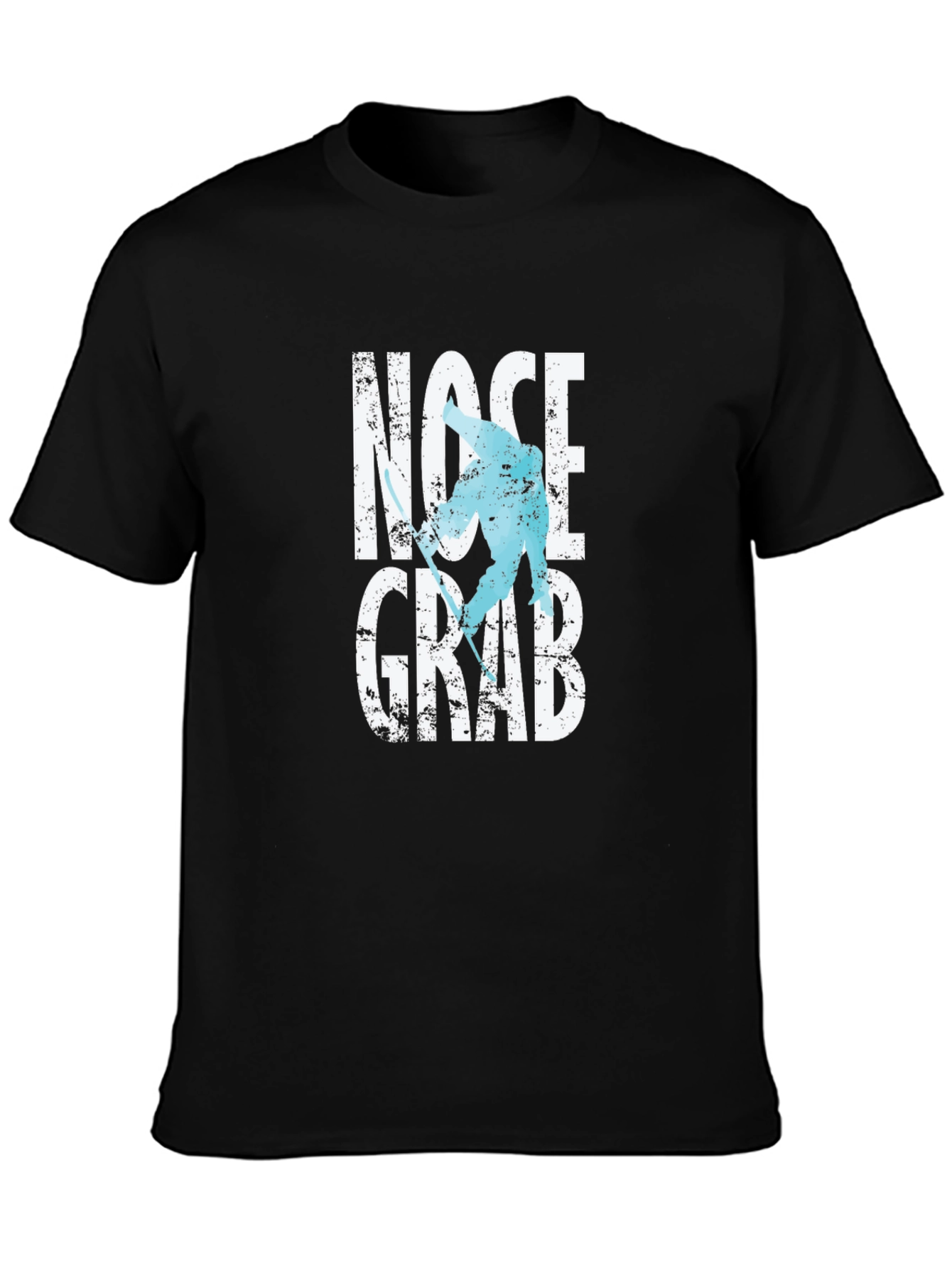 Nose Grab Skier Graphic Tee - Black Cotton T-Shirt