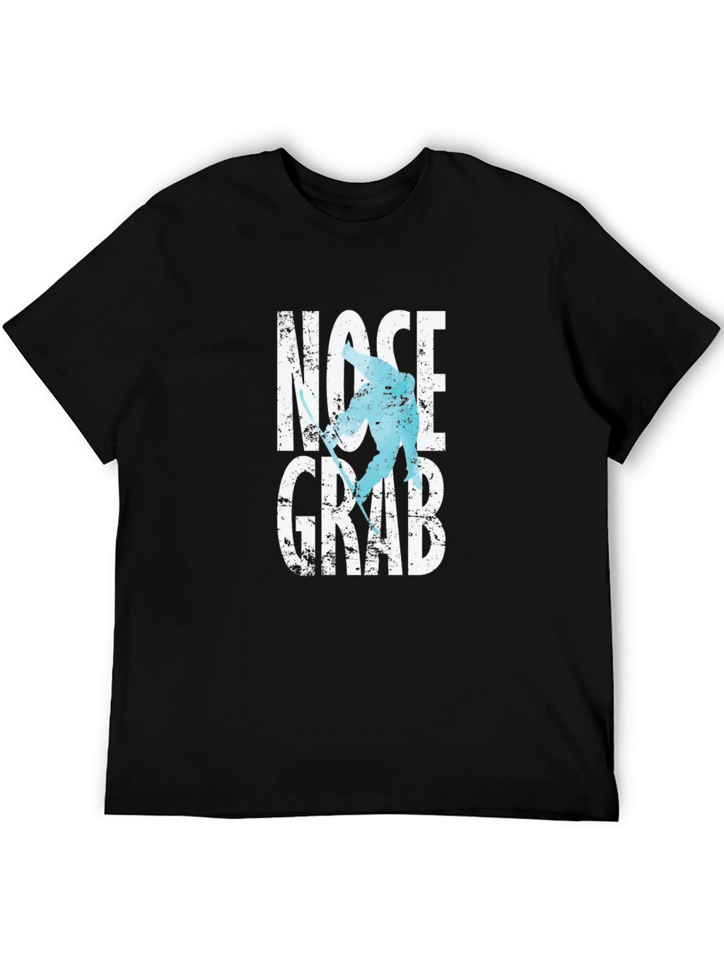 Nose Grab Skier Graphic Tee - Black Cotton T-Shirt