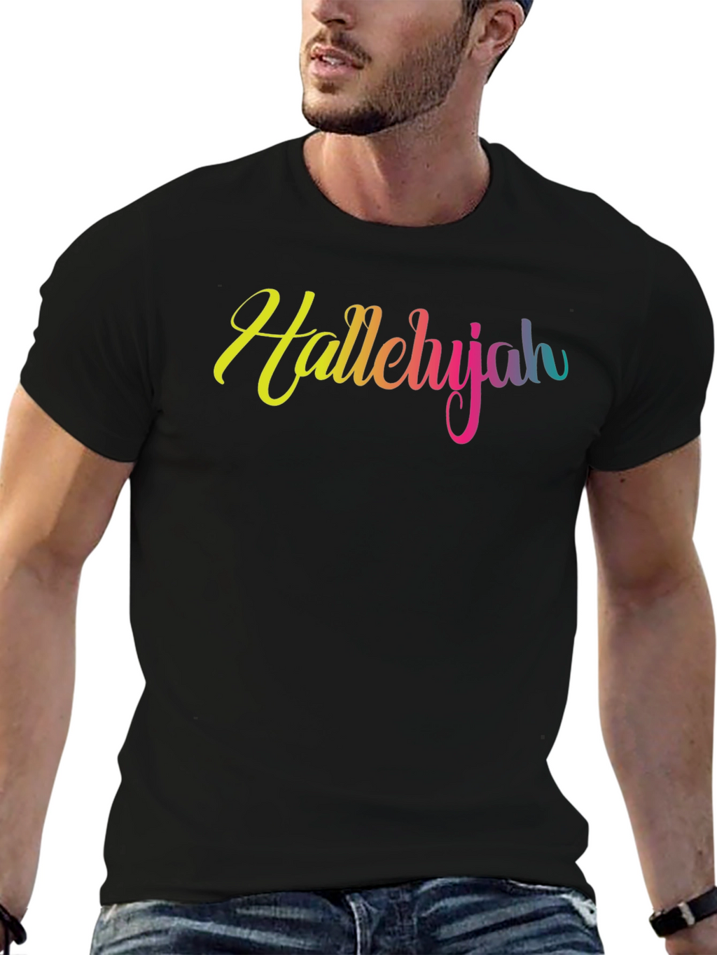 Hallelujah Rainbow Text T-Shirt
