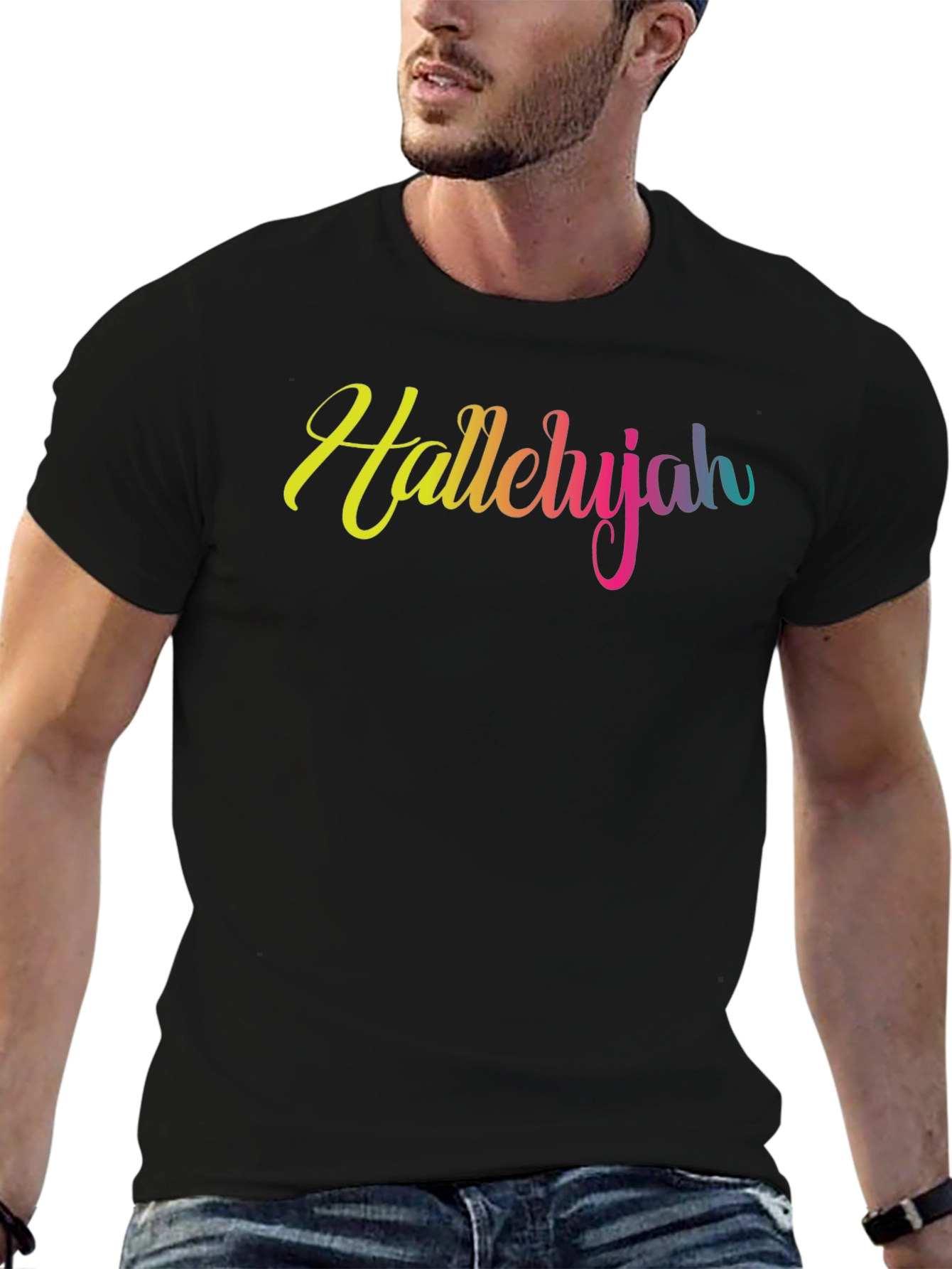 Hallelujah Rainbow Text T-Shirt
