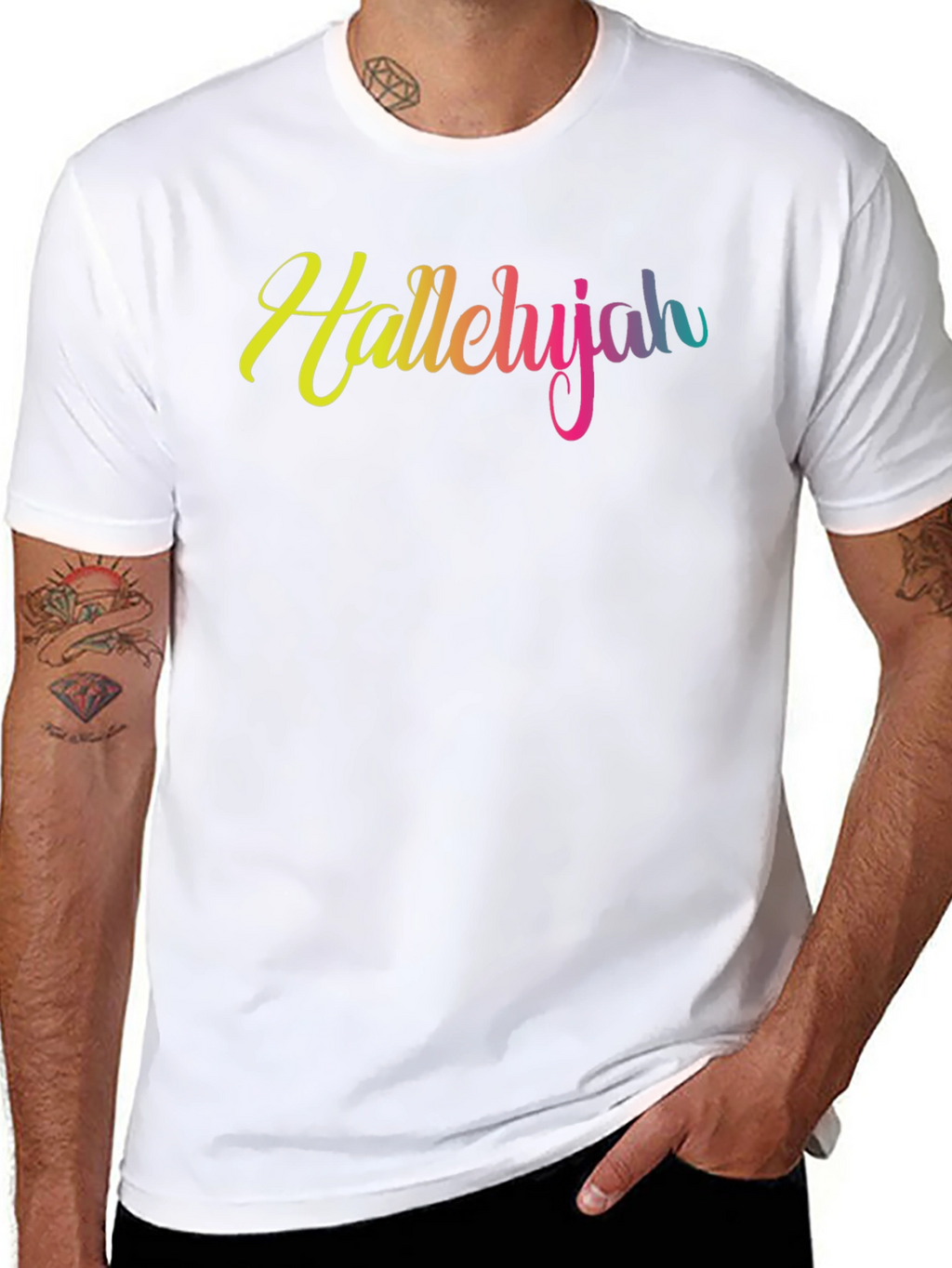Hallelujah Rainbow Text T-Shirt