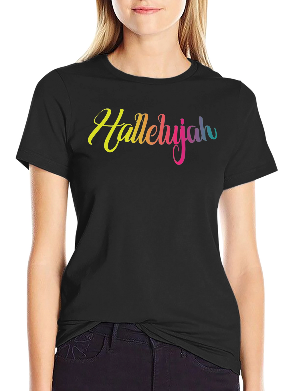Hallelujah Rainbow Text T-Shirt