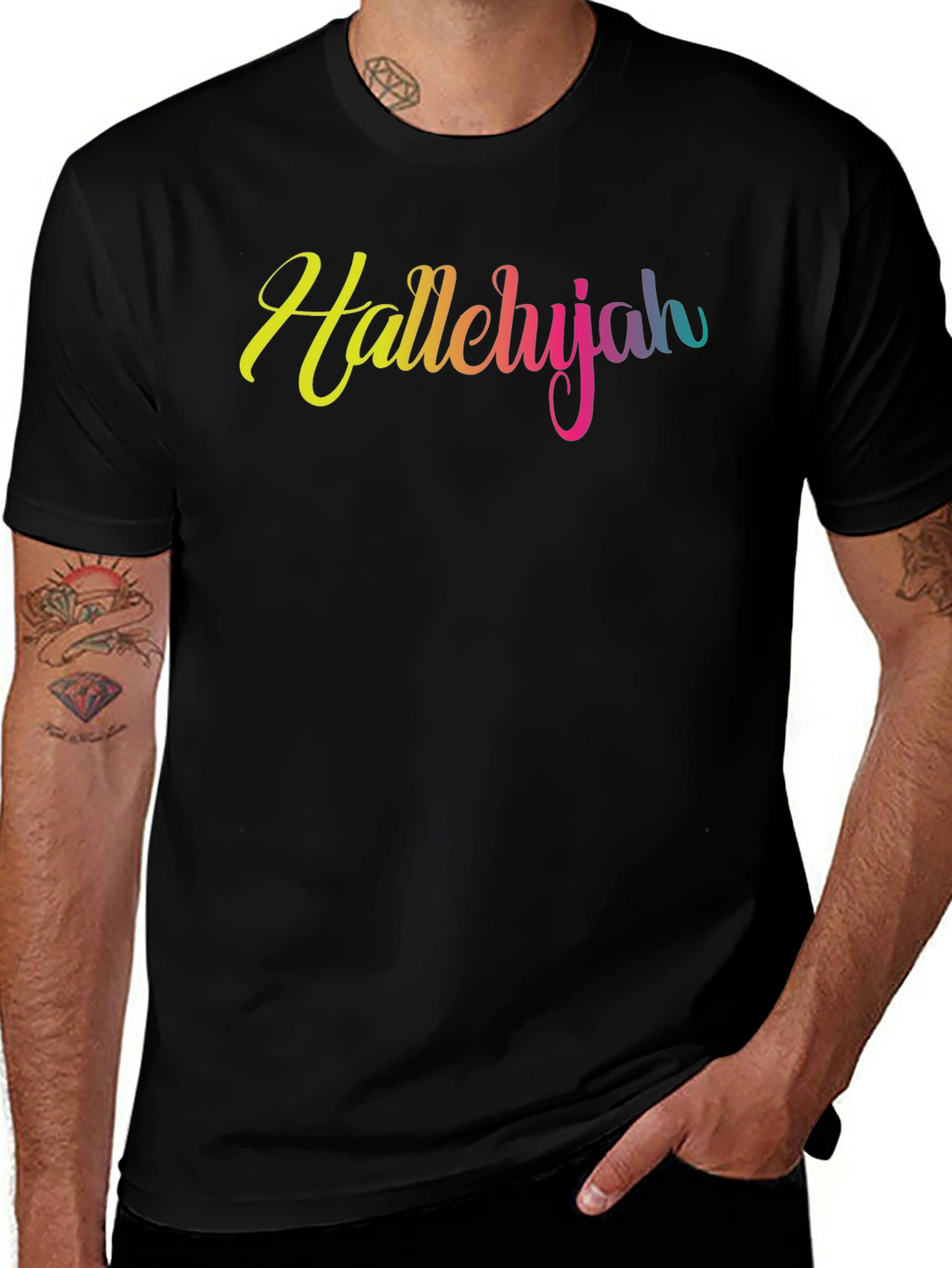 Hallelujah Rainbow Text T-Shirt