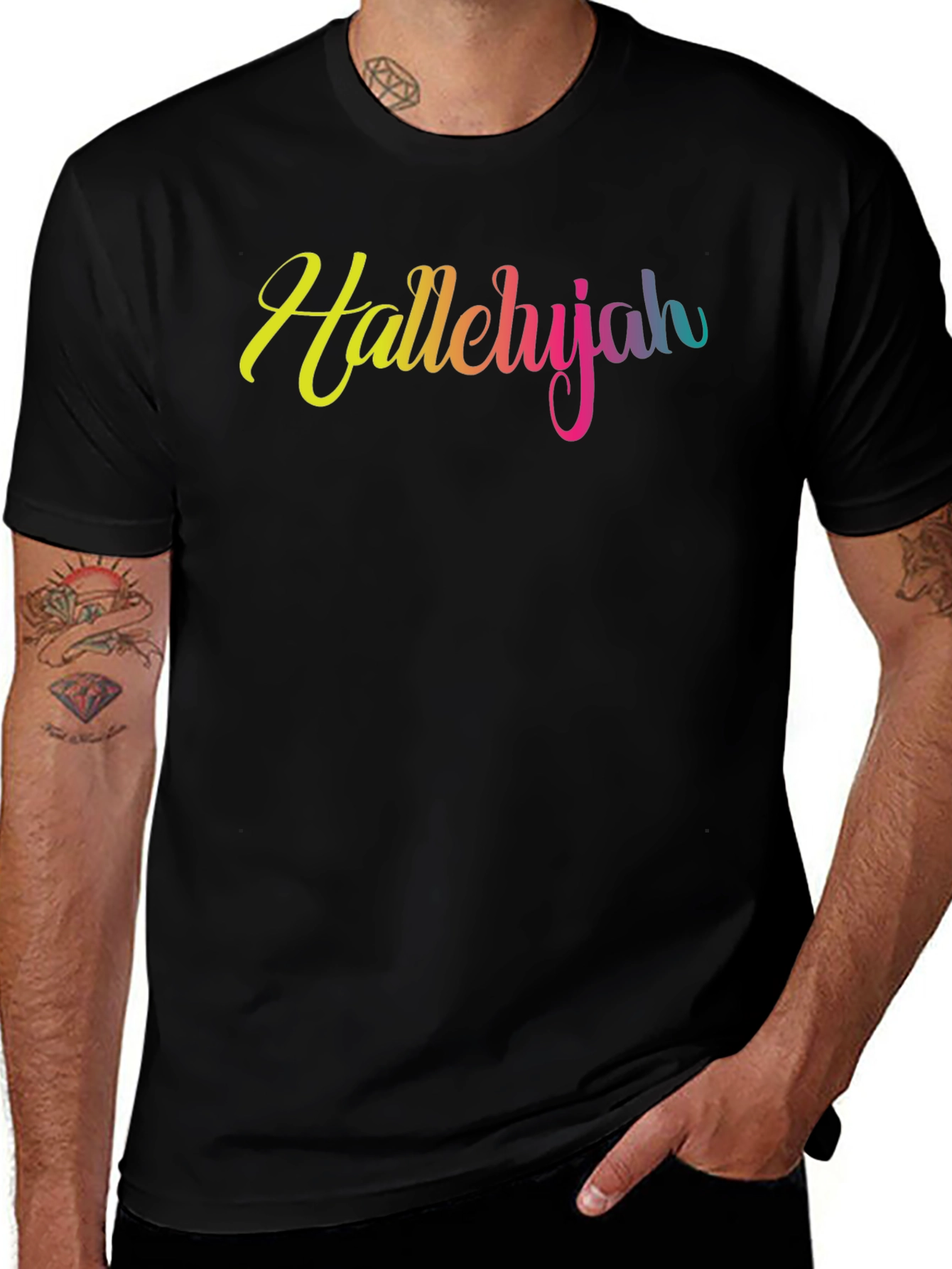 Hallelujah Rainbow Text T-Shirt