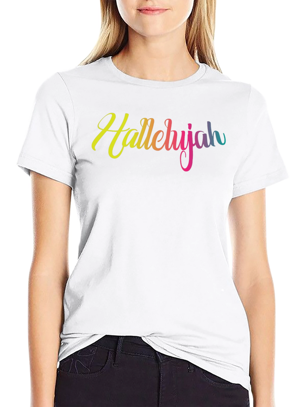 Hallelujah Rainbow Text T-Shirt