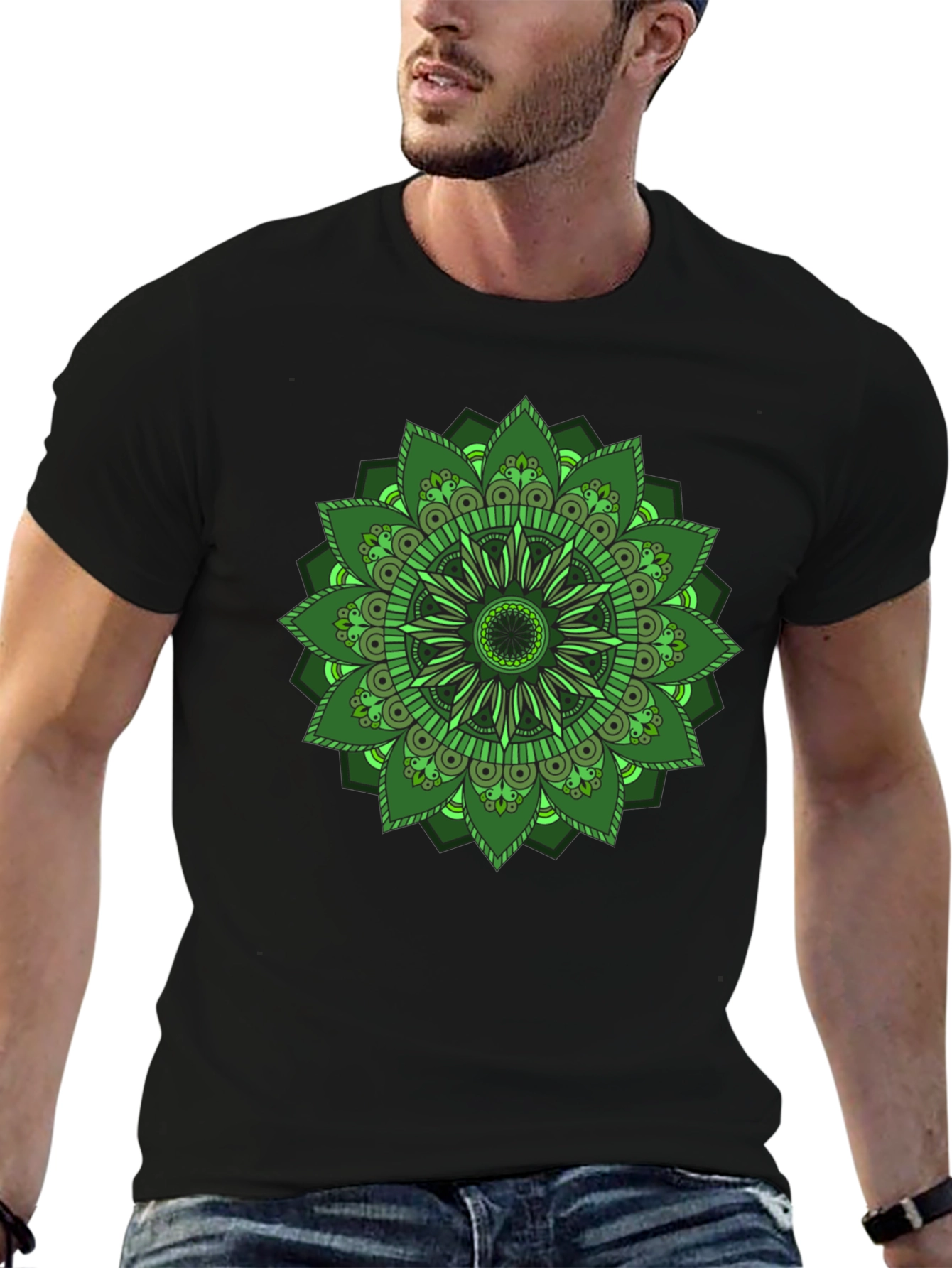 Green Mandala Graphic T-Shirt