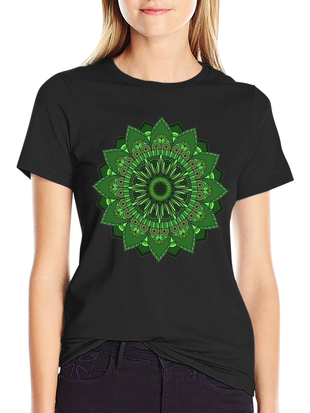 Green Mandala Graphic T-Shirt
