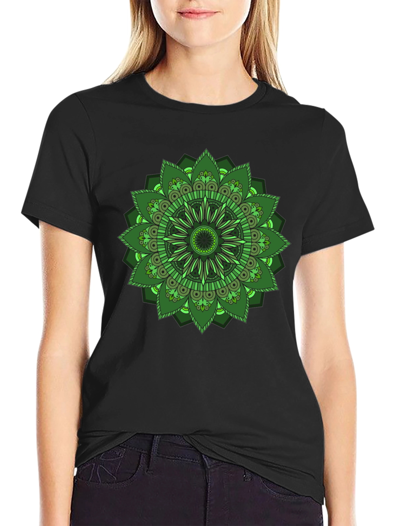 Green Mandala Graphic T-Shirt