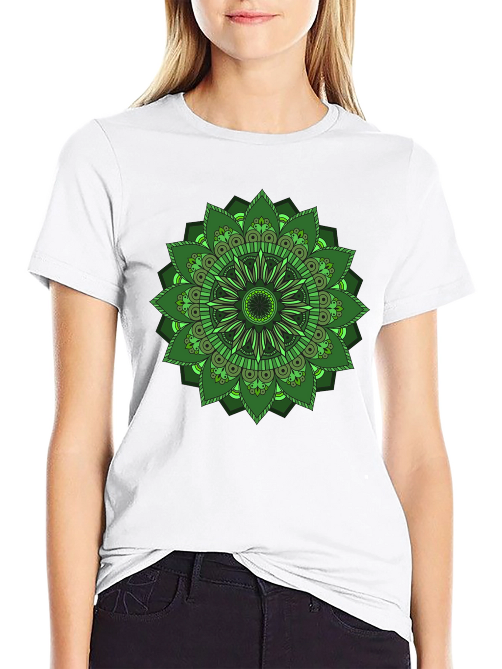 Green Mandala Graphic T-Shirt