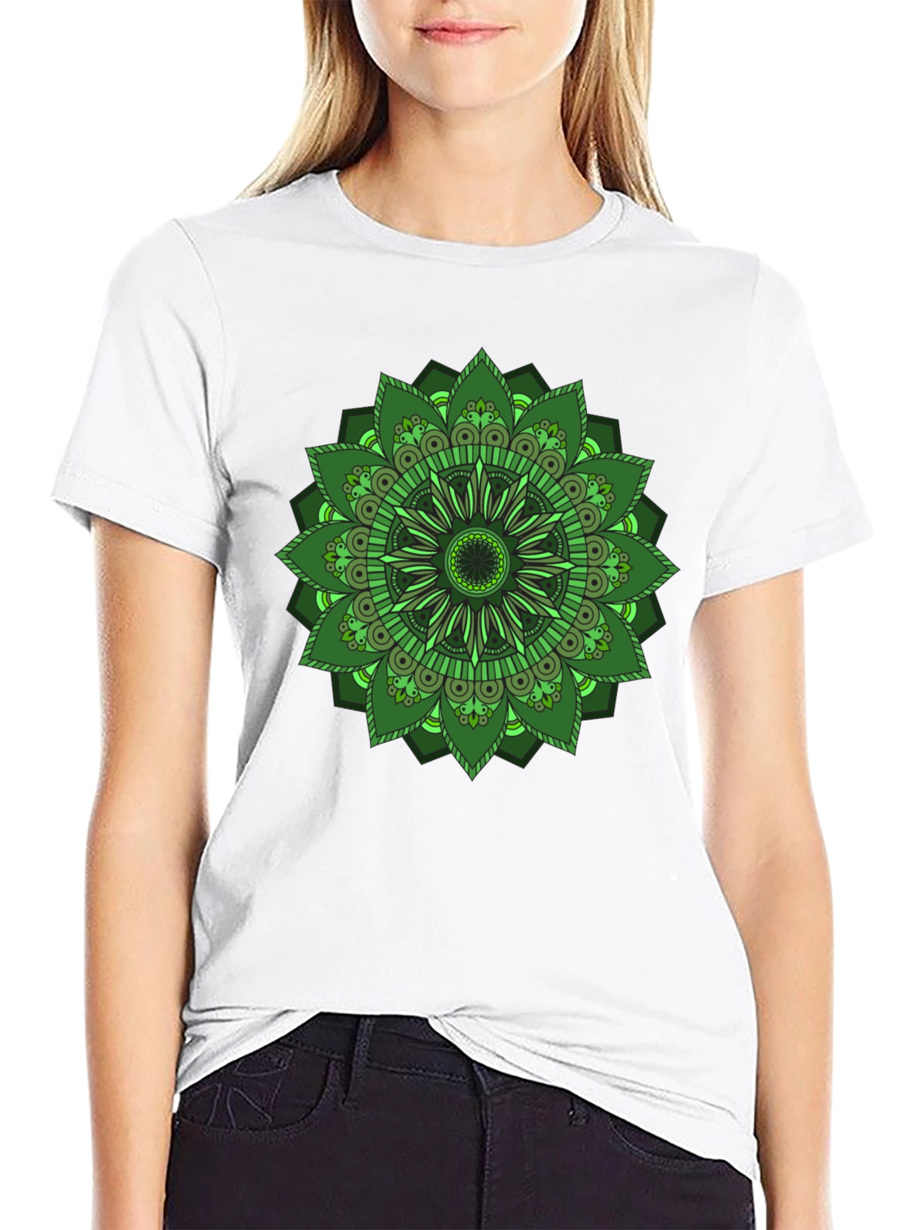 Green Mandala Graphic T-Shirt