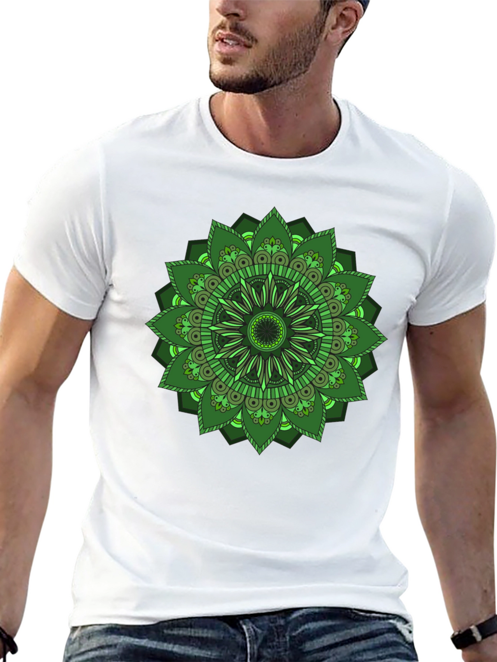 Green Mandala Graphic T-Shirt