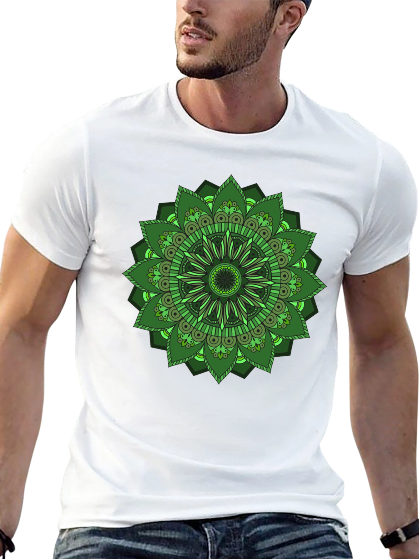 Green Mandala Graphic T-Shirt